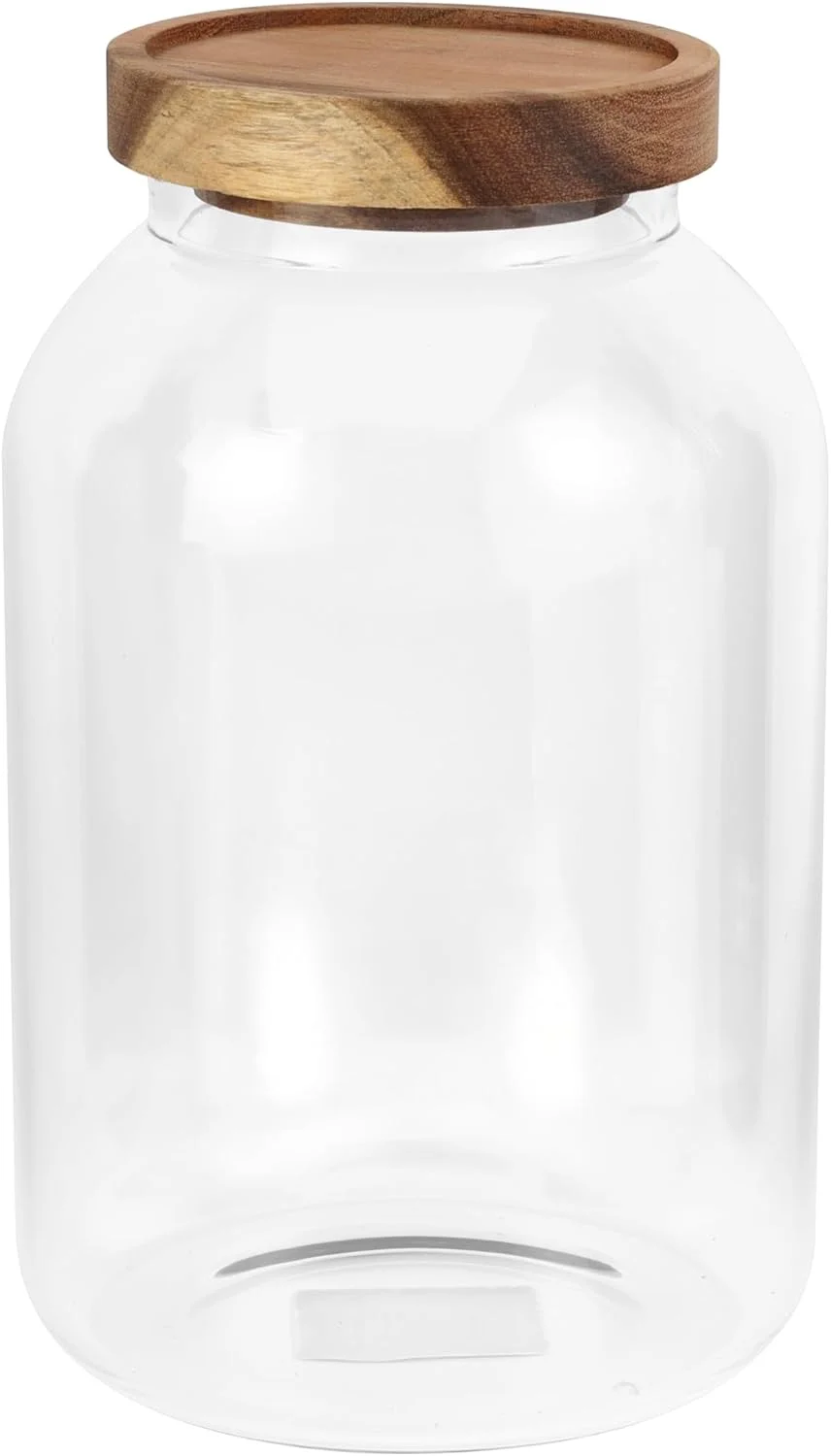 ظرف شیشه ای بوروسیلیکات گرد 2000 میلی لیتری Royalford با درب بامبو محکم - RF12794 / ظرف با حلقه سیلیکونی، قابل شستشو در ماشین ظرفشویی
