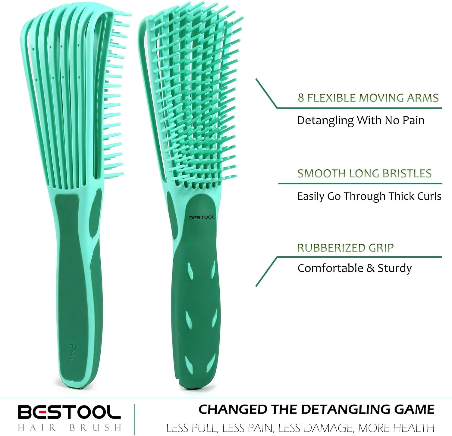 برس مو BESTOOL، برس گره باز کن برای موهای مشکی طبیعی، برس گره باز کن برای موهای فر آفریقایی 3/4abc، ایده آل برای موهای خیس یا خشک (سبز) برس مو BESTOOL، برس گره باز کن برای موهای مشکی طبیعی، برس گره باز کن برای موهای فر آفریقایی 3/4abc، ایده آل برای موهای خیس یا خشک (سبز)