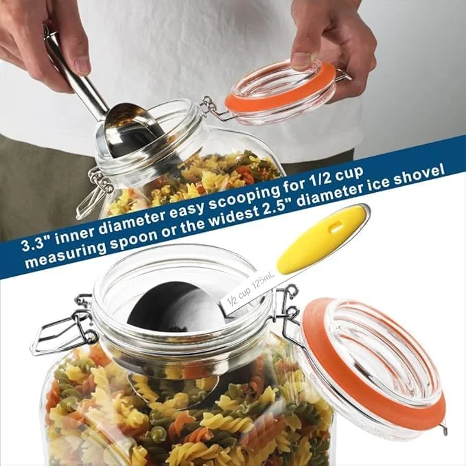 ست 2 عددی ظروف شیشه ای درب کلیپسی Premify، ظروف شیشه ای 4 و 5 لیتری به همراه برچسب، قلم و واشر، برای نگهداری مواد غذایی در آشپزخانه، عمل آوری، تخمیر و حفظ مواد ست 2 عددی ظروف شیشه ای درب کلیپسی Premify، ظروف شیشه ای 4 و 5 لیتری به همراه برچسب، قلم و واشر، برای نگهداری مواد غذایی در آشپزخانه، عمل آوری، تخمیر و حفظ مواد