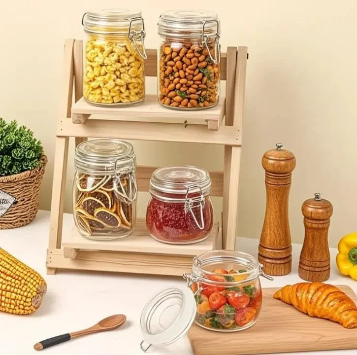 ست 6 عددی شیشه های درب دار Premify، 500 میلی لیتر - ظروف شیشه ای با بست فلزی محکم برای کنسرو، نگهداری مواد غذایی در آشپزخانه، اوت میل شبانه، ترشی، ادویه جات و نظم دهی کابینت ست 6 عددی شیشه های درب دار Premify، 500 میلی لیتر - ظروف شیشه ای با بست فلزی محکم برای کنسرو، نگهداری مواد غذایی در آشپزخانه، اوت میل شبانه، ترشی، ادویه جات و نظم دهی کابینت