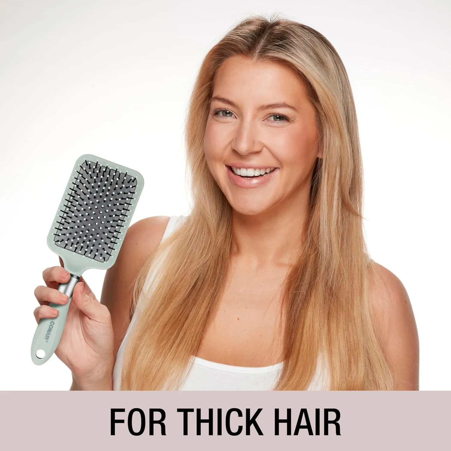 برس مو Conair Velvet Touch - برس باز کننده گره مو - ایده آل برای انواع مو - بالشتک پارویی - دسته لمسی نرم - رنگ ها به صورت تصادفی - 1 عدد