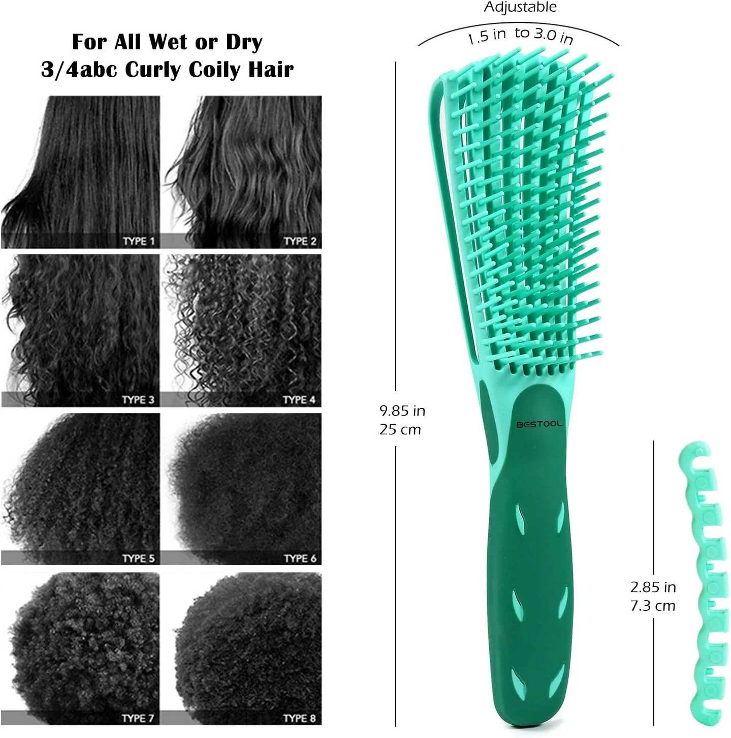 برس مو BESTOOL، برس گره باز کن برای موهای مشکی طبیعی، برس گره باز کن برای موهای فر آفریقایی 3/4abc، ایده آل برای موهای خیس یا خشک (سبز) برس مو BESTOOL، برس گره باز کن برای موهای مشکی طبیعی، برس گره باز کن برای موهای فر آفریقایی 3/4abc، ایده آل برای موهای خیس یا خشک (سبز)