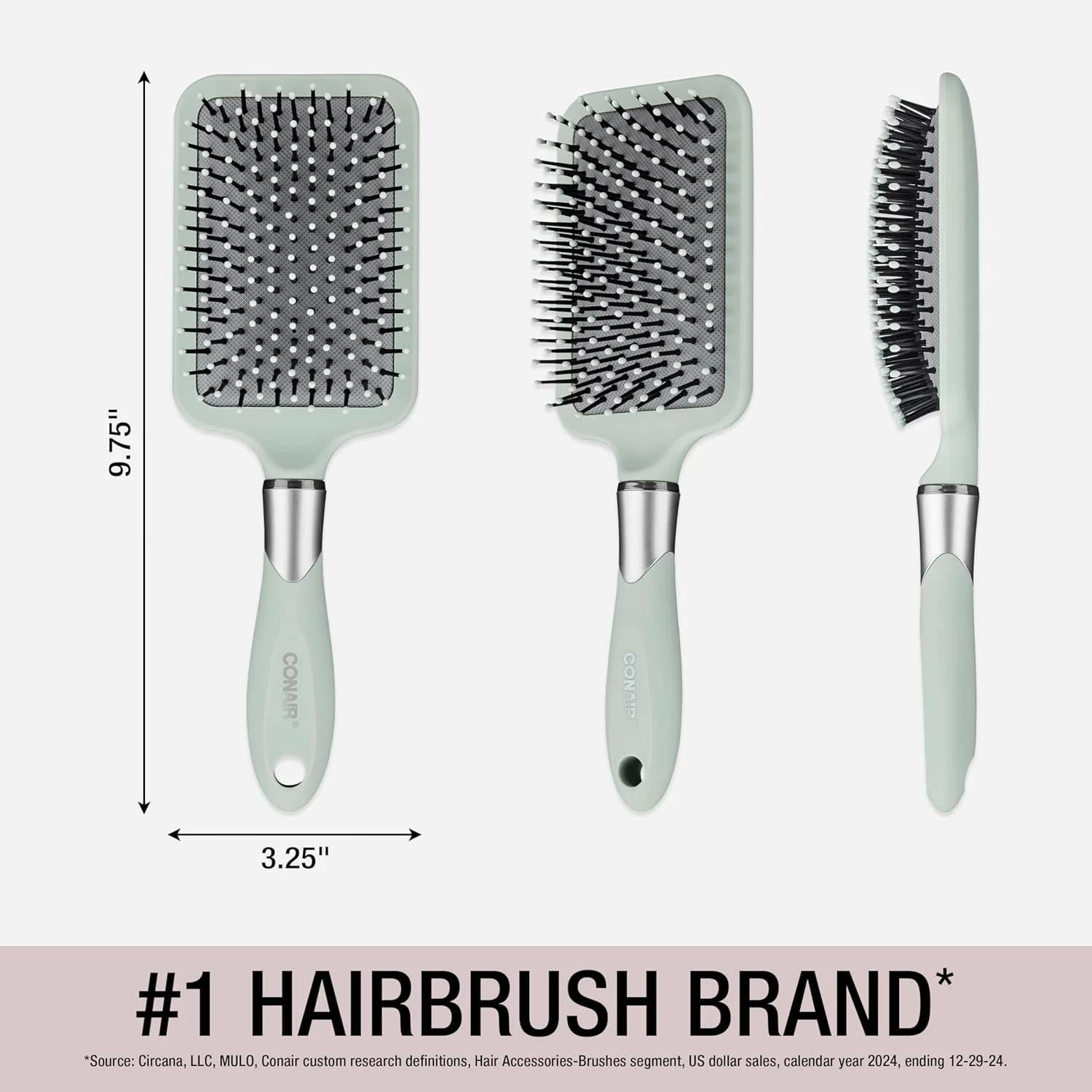 برس مو Conair Velvet Touch - برس باز کننده گره مو - ایده آل برای انواع مو - بالشتک پارویی - دسته لمسی نرم - رنگ ها به صورت تصادفی - 1 عدد