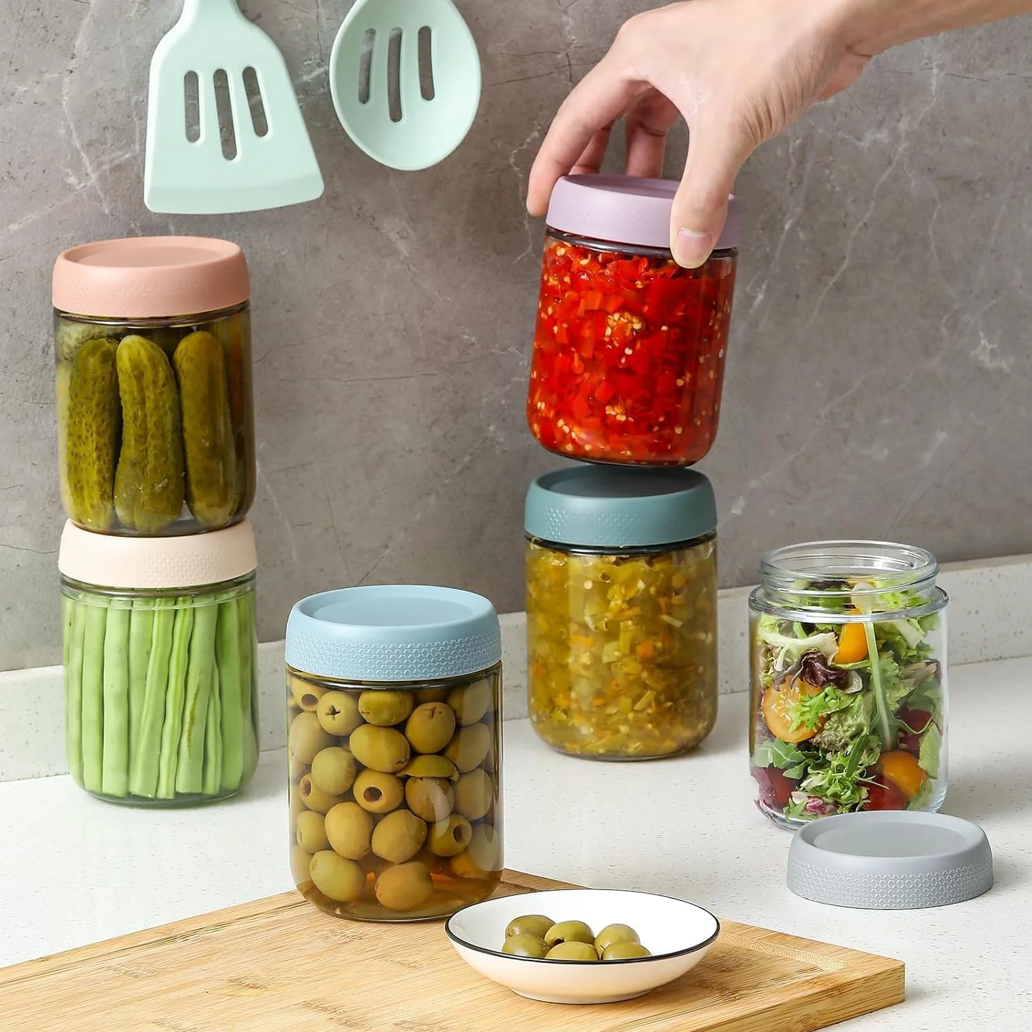 ست 6 عددی شیشه های جو دوسر شبانه Premify با درب های محکم - شیشه های شیشه ای 470 میلی لیتری، شیشه های دهان گشاد برای ماست، تنقلات و ادویه جات - ظروف قابل استفاده مجدد و بدون BPA برای سازماندهی انبار آشپزخانه ست 6 عددی شیشه های جو دوسر شبانه Premify با درب های محکم - شیشه های شیشه ای 470 میلی لیتری، شیشه های دهان گشاد برای ماست، تنقلات و ادویه جات - ظروف قابل استفاده مجدد و بدون BPA برای سازماندهی انبار آشپزخانه