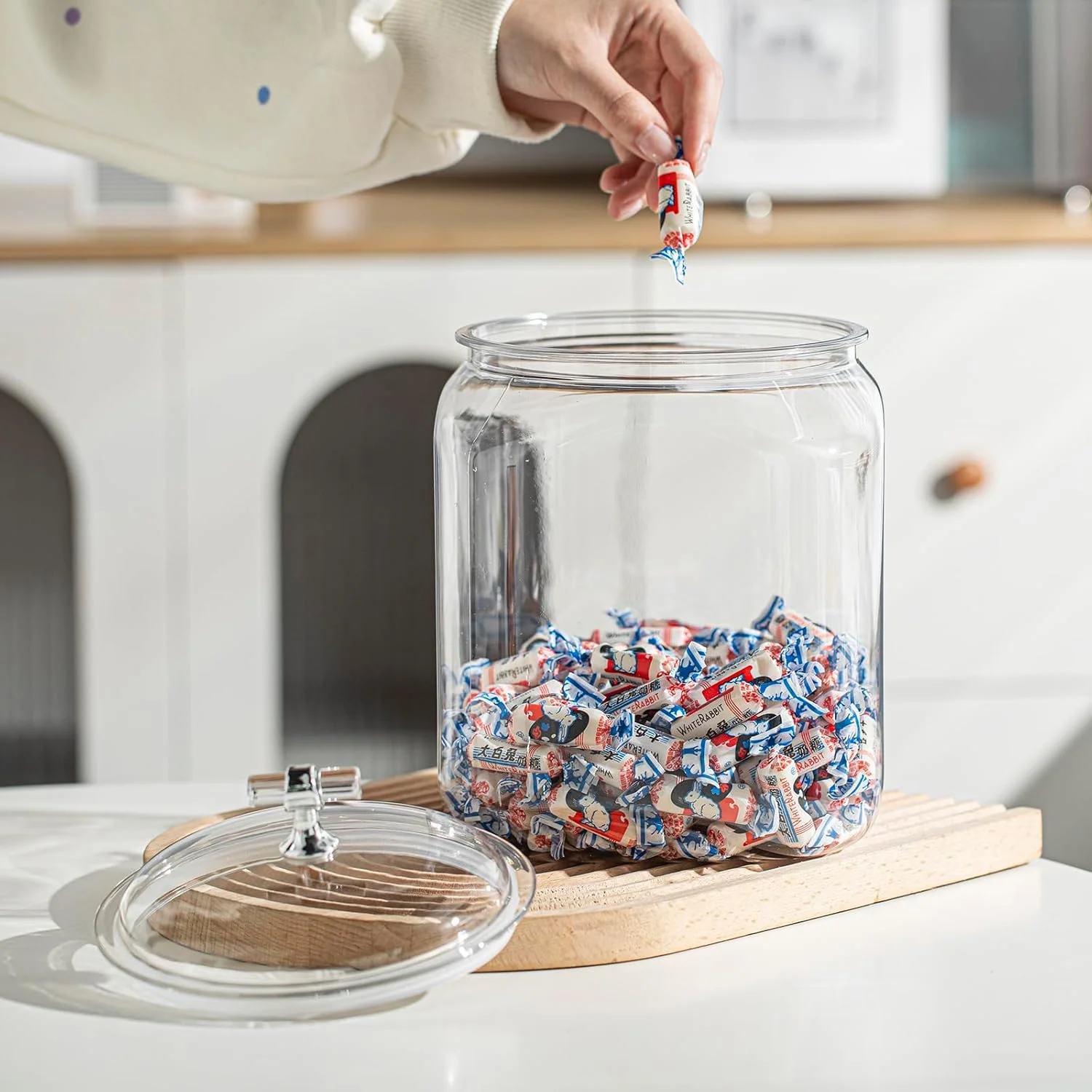 ظرف نگهداری مواد غذایی پلاستیکی 3 لیتری با درب مهر و موم هواگیر، ظرف پلاستیکی شفاف بدون BPA برای کوکی ها، آب نبات، پاستا، مواد خشک و سازماندهی مواد غذایی فله