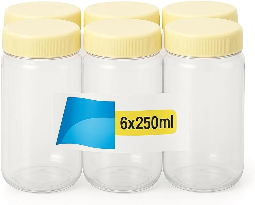 ست 6 عددی ظروف پلاستیکی شفاف فیتو PET با حجم 250 میلی لیتر، مناسب برای نگهداری مواد غذایی در آشپزخانه، انبار و سازماندهی منزل