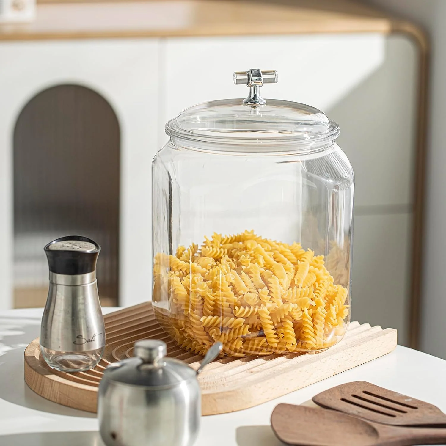 ظرف نگهداری مواد غذایی پلاستیکی 3 لیتری با درب مهر و موم هواگیر، ظرف پلاستیکی شفاف بدون BPA برای کوکی ها، آب نبات، پاستا، مواد خشک و سازماندهی مواد غذایی فله