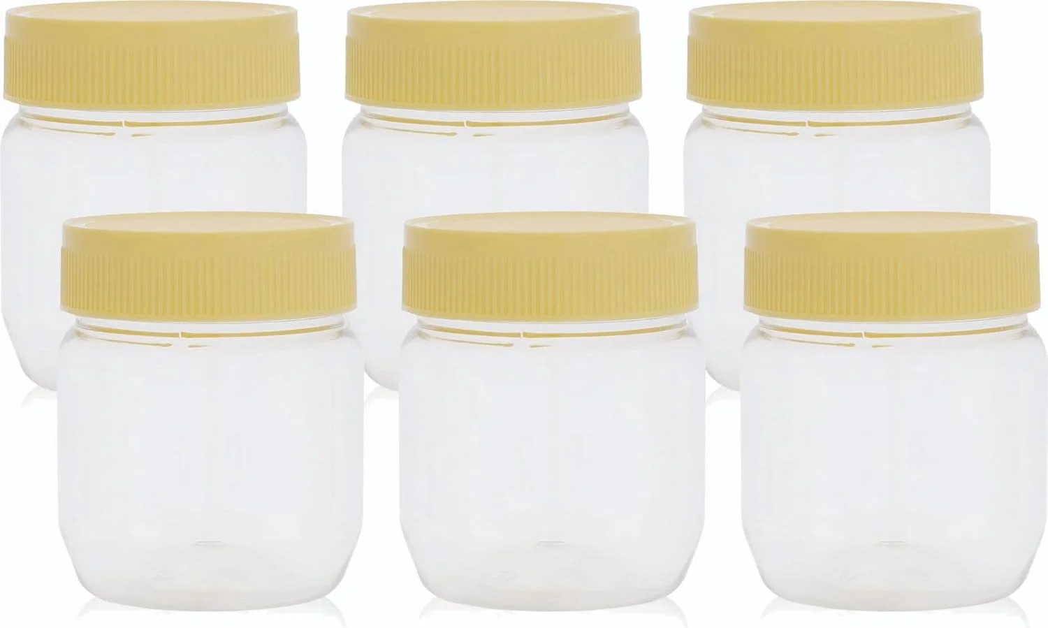 ست 6 تکه ظروف گرد درب دار PET، ظرف پلاستیکی 500 میلی لیتری، ظرف شفاف برای نگهداری مواد غذایی، ظرف بدون BPA برای نمایش، نگهداری در خانه و آشپزخانه، شفاف