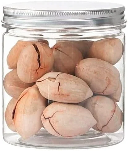 بسته 12 عددی بطری/شیشه پلاستیکی شفاف 500 میلی لیتری با درب های نقره ای راه راه، شیشه های پلاستیکی ضد نشت برای نگهداری آشپزخانه، ادویه جات، لوازم آرایشی، صنایع دستی DIY