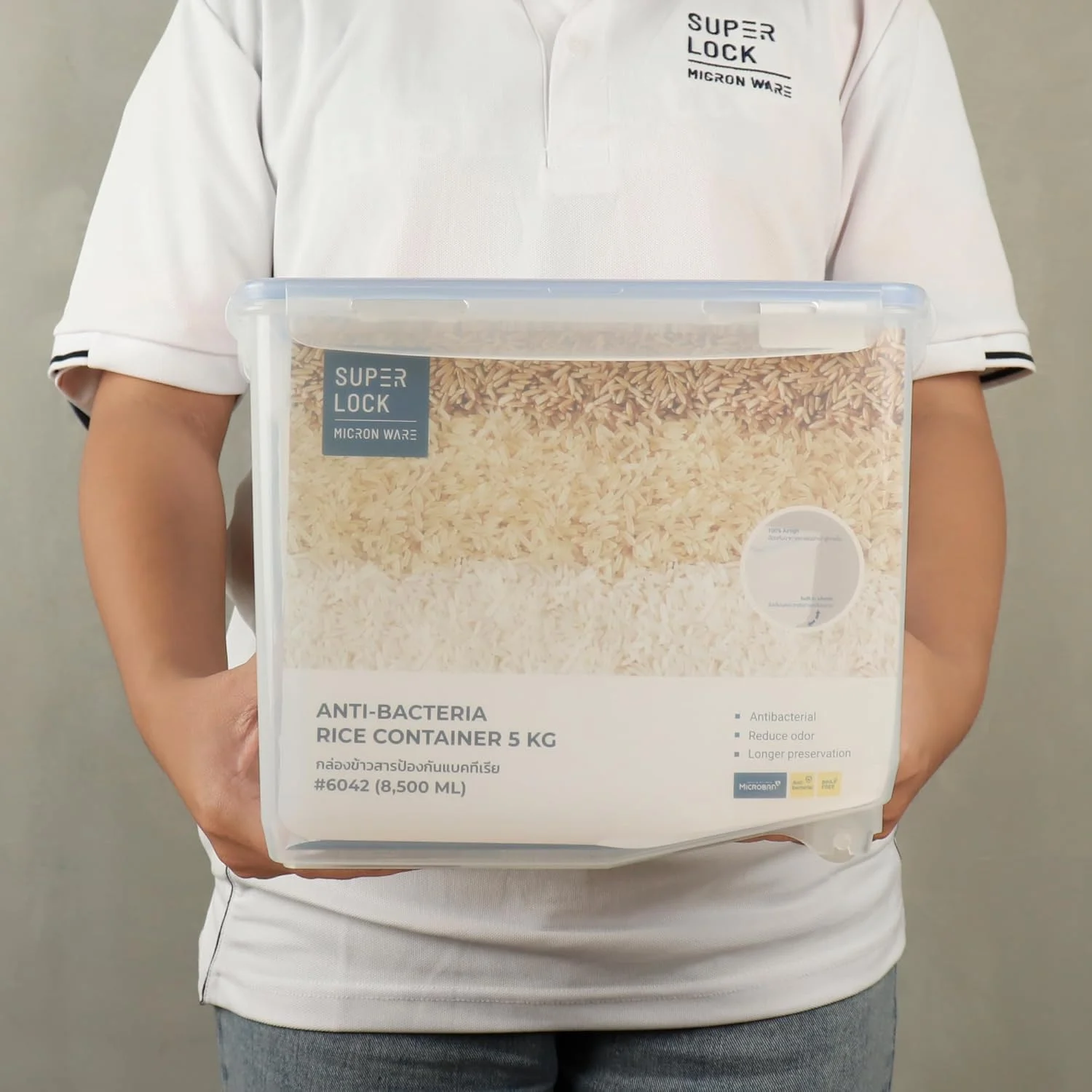 ظرف نگهداری برنج Orchid Superlock، جعبه نگهداری بزرگ مواد غذایی دربسته برای انبار، پخش کننده برنج، ظرف نگهداری مواد خشک و غلات برای آشپزخانه (5 کیلوگرم) ظرف نگهداری برنج Orchid Superlock، جعبه نگهداری بزرگ مواد غذایی دربسته برای انبار، پخش کننده برنج، ظرف نگهداری مواد خشک و غلات برای آشپزخانه (5 کیلوگرم)