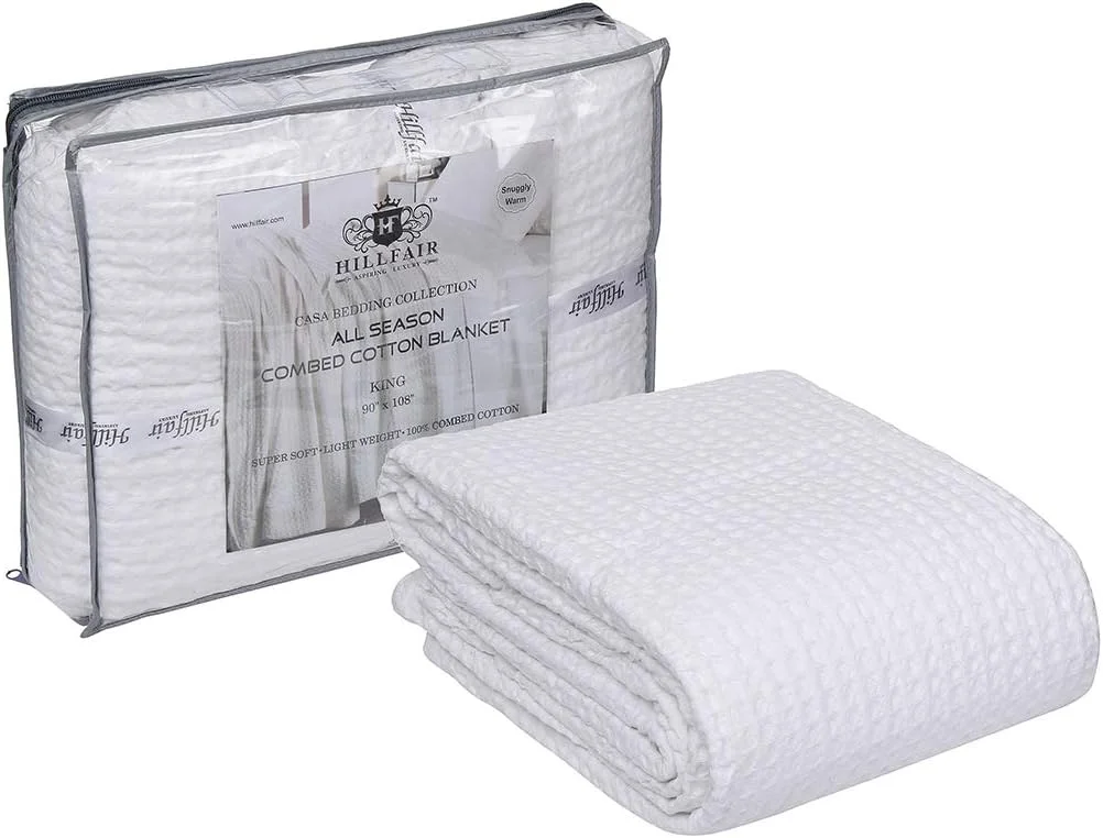 پتوی پنبهای شانهشده 100% هیلفر - 259x274 سانتیمتر مناسب تخت کالیفرنیا کینگ - پتوی گرم، نرم و تنفسپذیر مناسب تمام فصول - پتوی کالیفرنیا کینگ بزرگ و جادار - پتوی کینگ پنبهای سفید پتوی پنبهای شانهشده 100% هیلفر - 259x274 سانتیمتر مناسب تخت کالیفرنیا کینگ - پتوی گرم، نرم و تنفسپذیر مناسب تمام فصول - پتوی کالیفرنیا کینگ بزرگ و جادار - پتوی کینگ پنبهای سفید