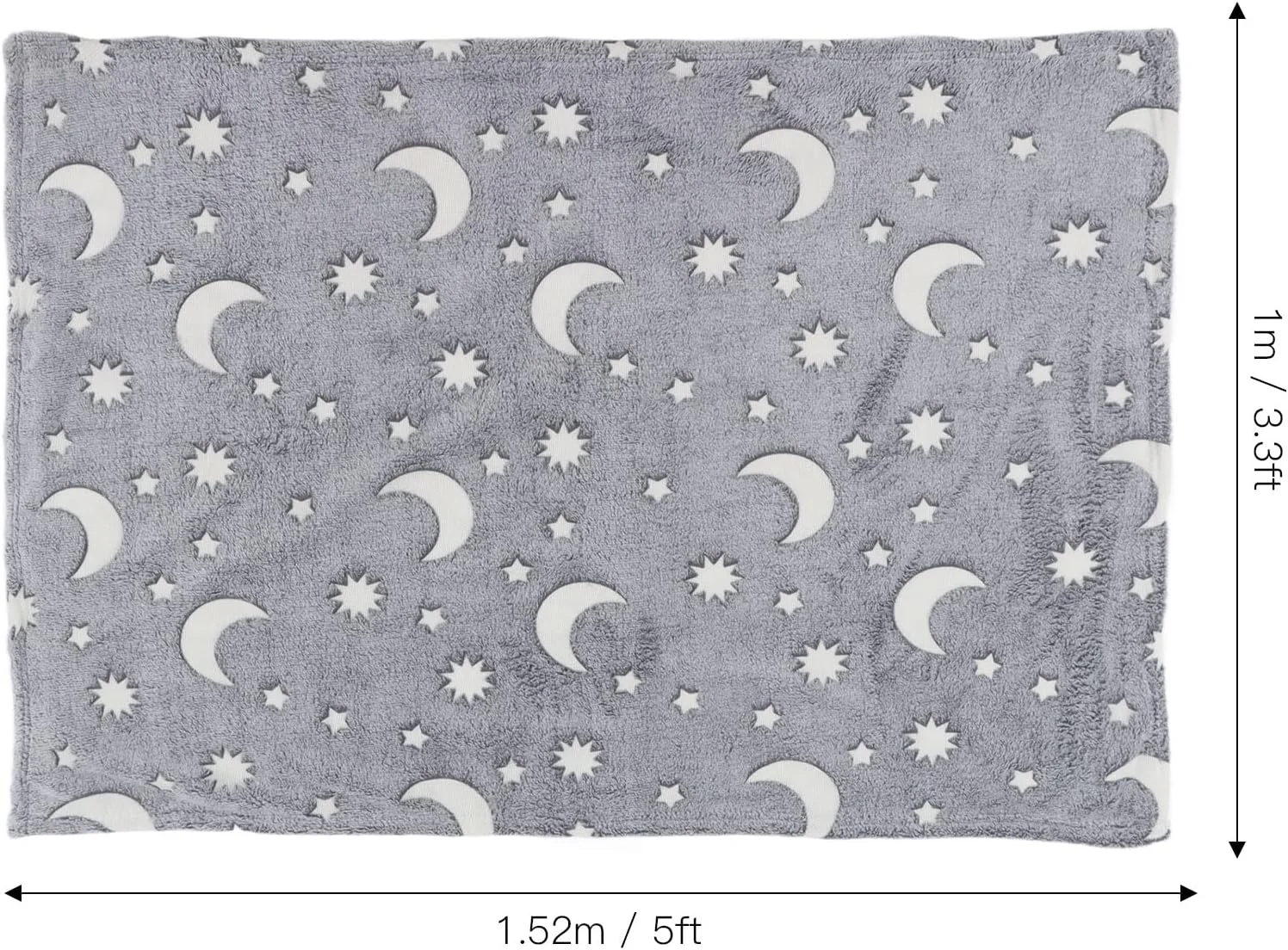 پتو ستاره ای شب نما Haofy برای کودکان، پتوی پلی استر نرم و گرم مناسب تخت، مبل و تمام فصول (خاکستری)