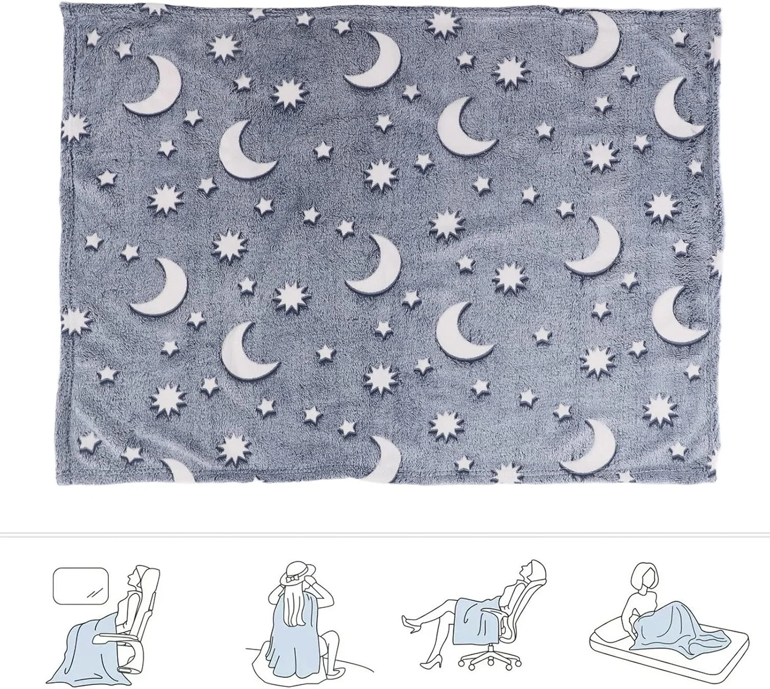پتو ستاره ای شب نما Haofy برای کودکان، پتوی پلی استر نرم و گرم مناسب تخت، مبل و تمام فصول (خاکستری آبی) پتو ستاره ای شب نما Haofy برای کودکان، پتوی پلی استر نرم و گرم مناسب تخت، مبل و تمام فصول (خاکستری آبی)