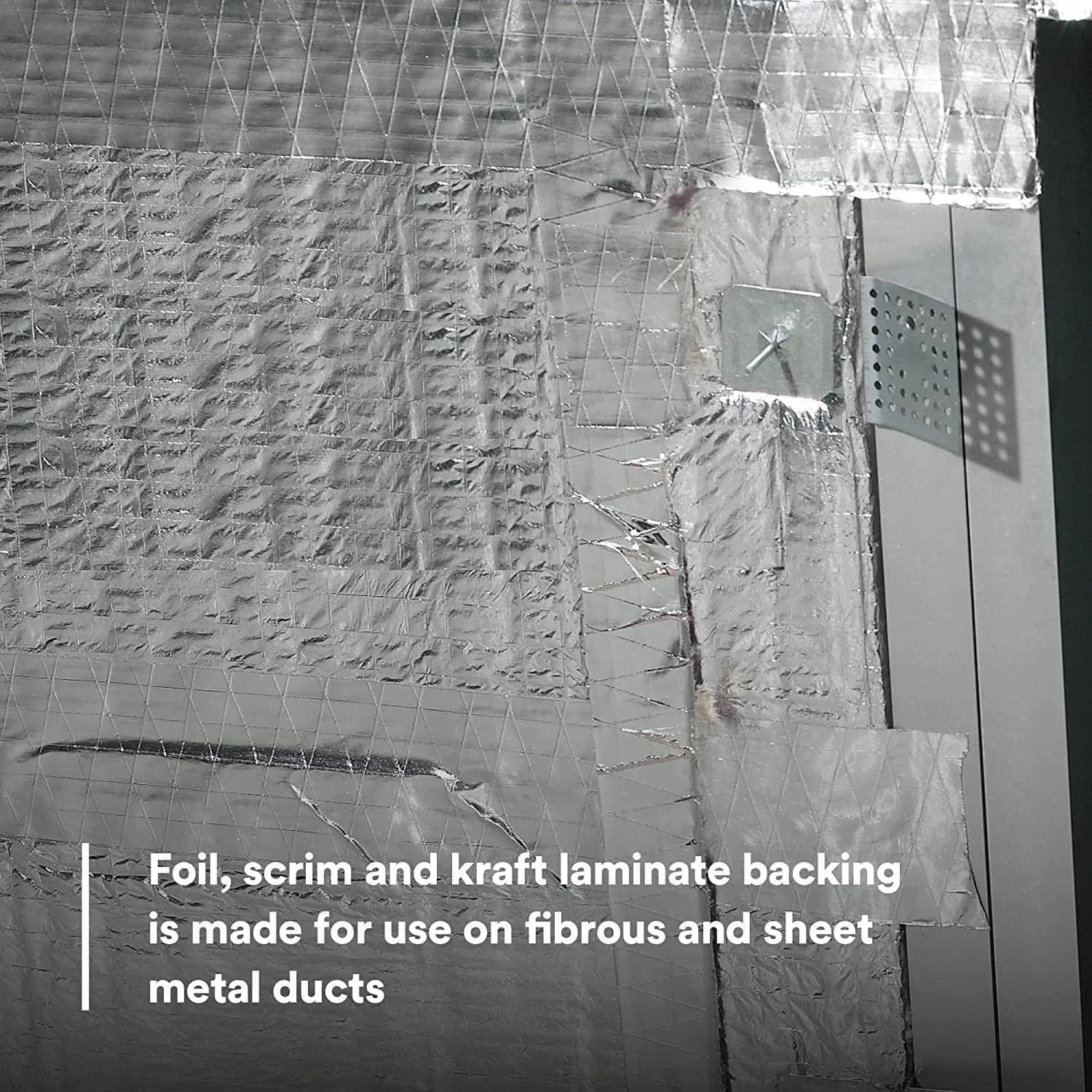 نوار فویل آلومینیومی MARKQ FSK، 2 اینچ در 25 یارد، نوار پوشش عایق کرافت برای عایق کاری، تعمیرات HVAC، آب بندی کانال ها، لوله کشی، شکاف طاقچه پنجره، نشتی سقف، 1 رول