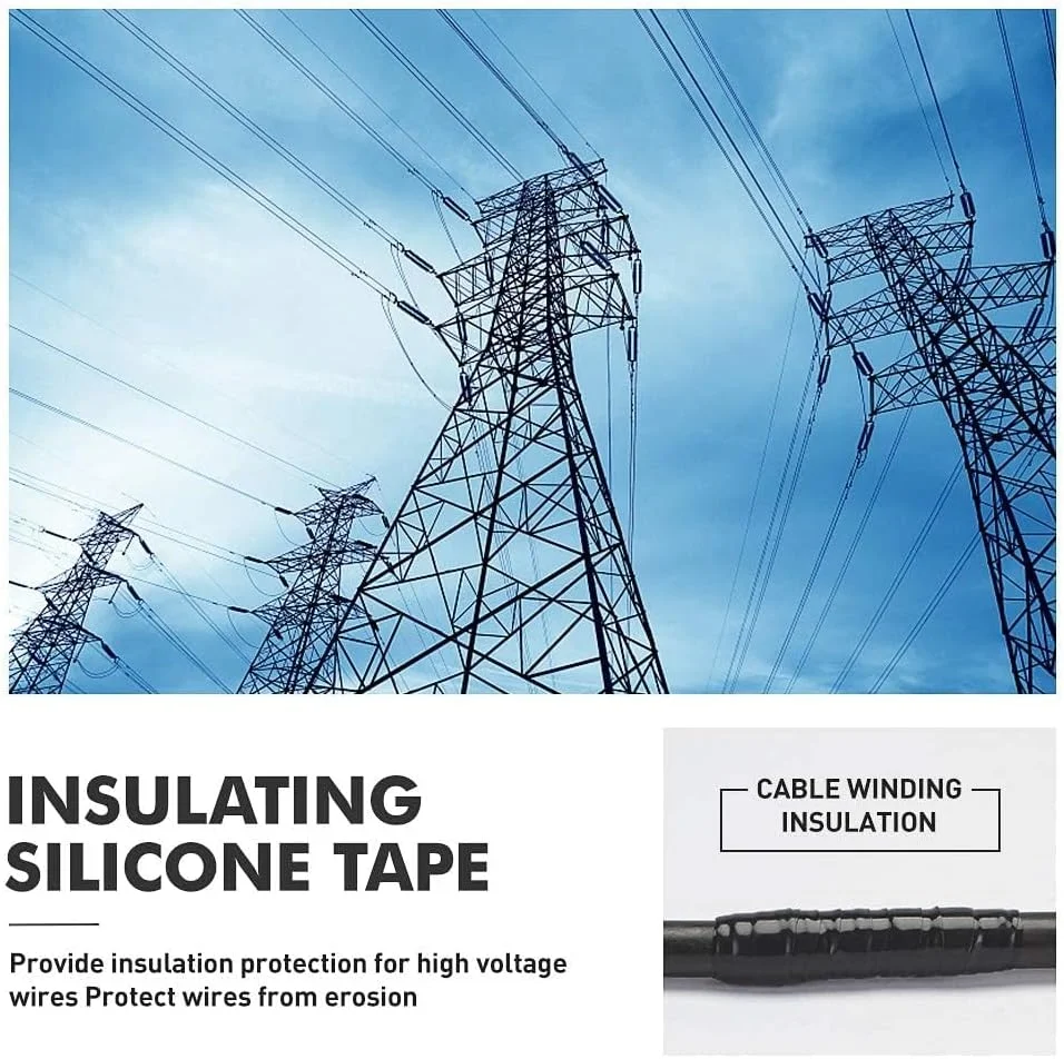 نوار سیلیکونی خود چسب خزنه، 2 رول با عرض 25 میلی متر و طول 3 متر، نوار آب بندی سیلیکونی خود چسب مقاوم در برابر آب و هوا برای تعمیر اضطراری خط لوله/بانداژ کابل/تثبیت ابزار (مشکی)