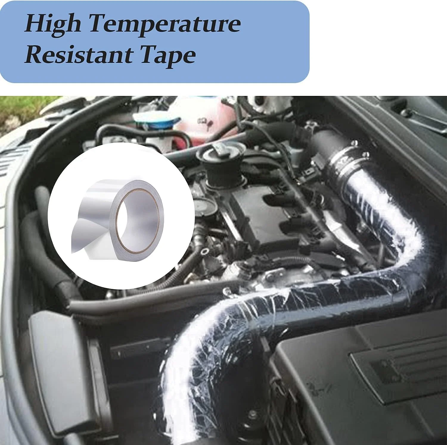 نوار فویل آلومینیومی MARKQ [بسته 1 عددی] - [2 اینچ x 15 یارد] - نوار فلزی نقره ای چسب عایق برای HVAC، آب بندی و وصله کردن کانال های هوای گرم و سرد