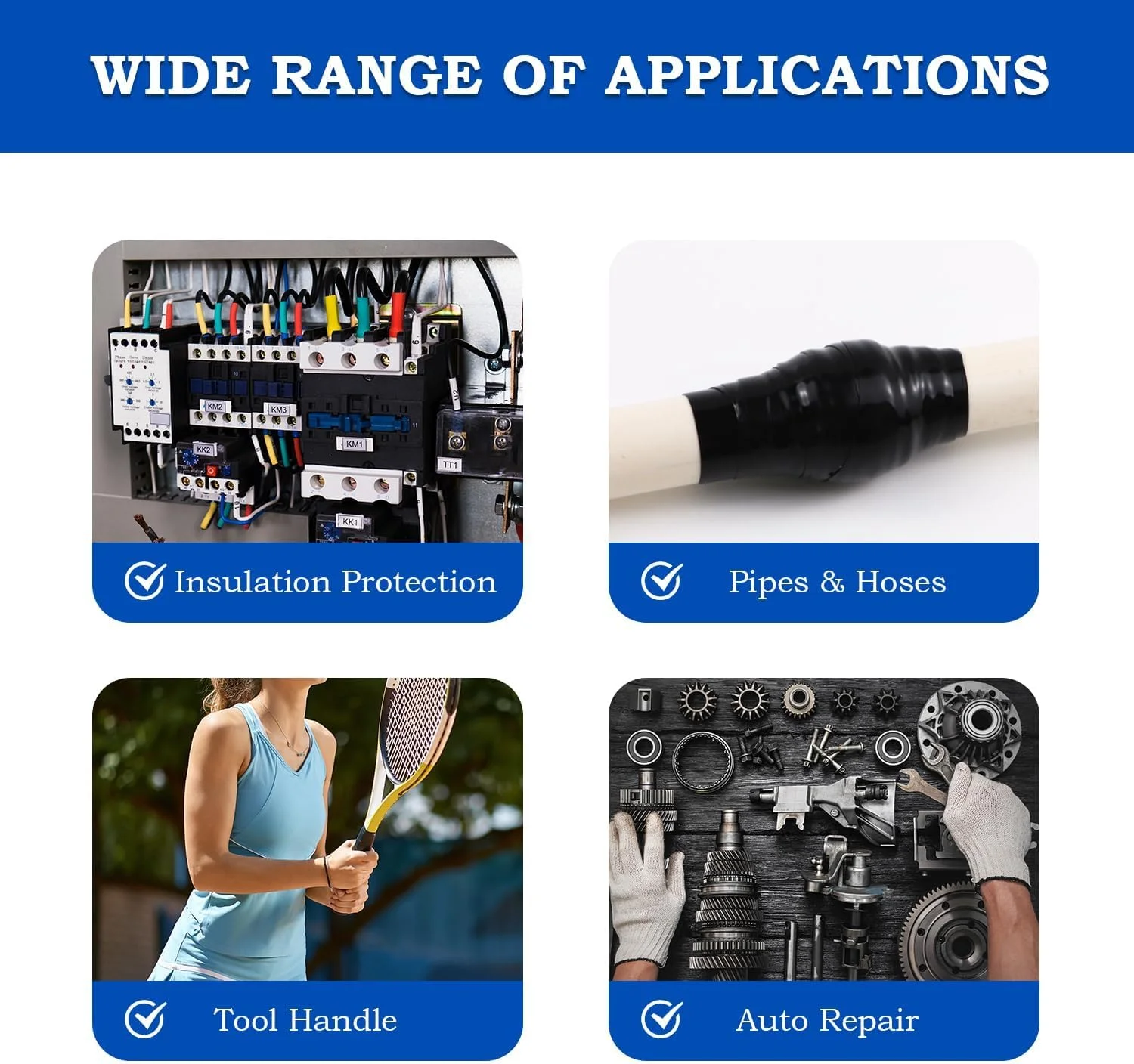 نوار سیلیکونی خود چسب KWSLIN، 2 رول (25 میلی متر × 3 متر) - ضد آب، مقاوم در برابر حرارت و مواد شیمیایی، بدون باقی مانده، نوار سیلیکونی مشکی غیر چسبنده برای تعمیرات اضطراری نشتی لوله، عایق کابل، تعمیر ابزار