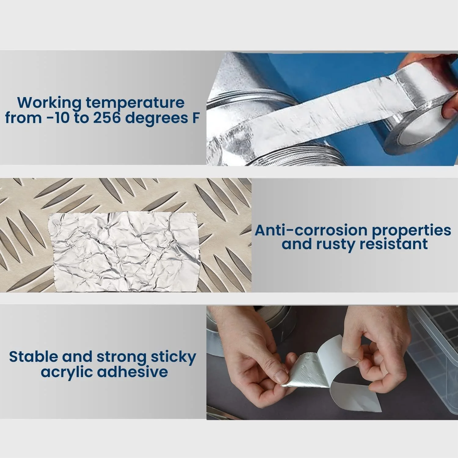 نوار فویل آلومینیومی Odluzy، بسته 2 عددی، نوار مقاوم در برابر حرارت بالا، نوار آب بندی HVAC، نوار چسب فلزی، نوار نقره ای برای کانال کشی، دریچه خشک کن، HVAC، 1.9 اینچ در 11 یارد (32.8 فوت)