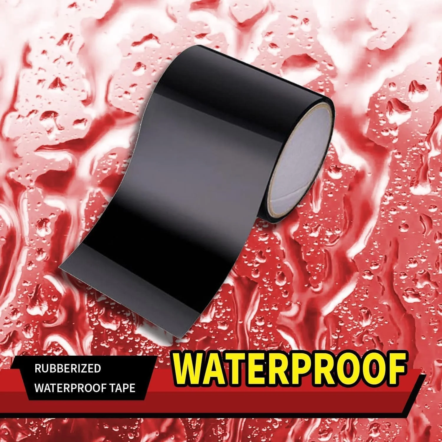 نوار ضد آب لاستیکی Xspring، نوار چسب حرفه ای برای جلوگیری از نشتی و ترک خوردگی برای تعمیر سوراخ ها، ترک ها، شکاف لوله ها، سقف، نوار ضد آب مشکی، نوار سیلیکونی (1.5 متر در 10 سانتی متر)