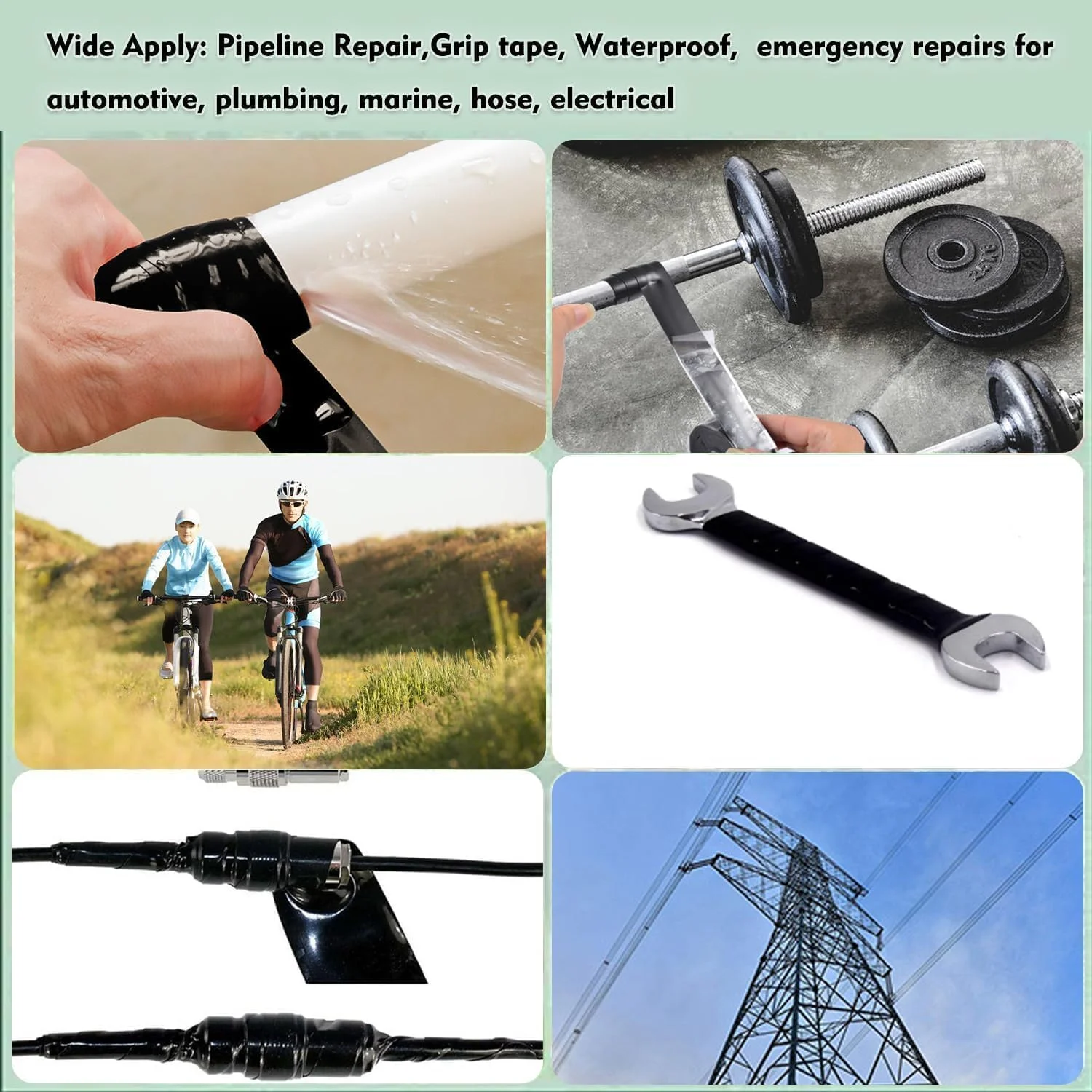 نوار عایق لوله پی وی سی ممتاز QUSAI TRADING - نوار سیلیکونی خود چسب برای تعمیر لوله، ضد آب، مقاوم در برابر حرارت، بادوام برای لوله کشی، خودرو و تعمیرات اضطراری - 5 سانتی متر x 9 متر