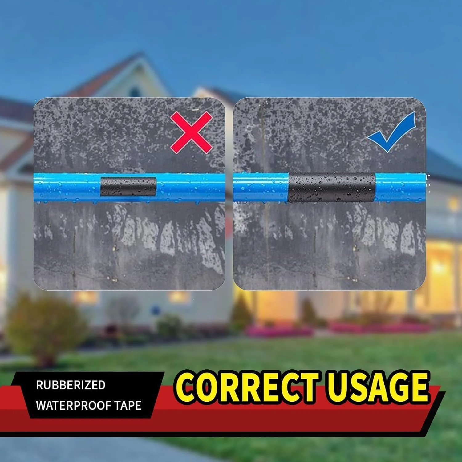 نوار ضد آب لاستیکی Xspring، نوار چسب حرفه ای برای جلوگیری از نشتی و ترک خوردگی برای تعمیر سوراخ ها، ترک ها، شکاف لوله ها، سقف، نوار ضد آب مشکی، نوار سیلیکونی (1.5 متر در 10 سانتی متر)