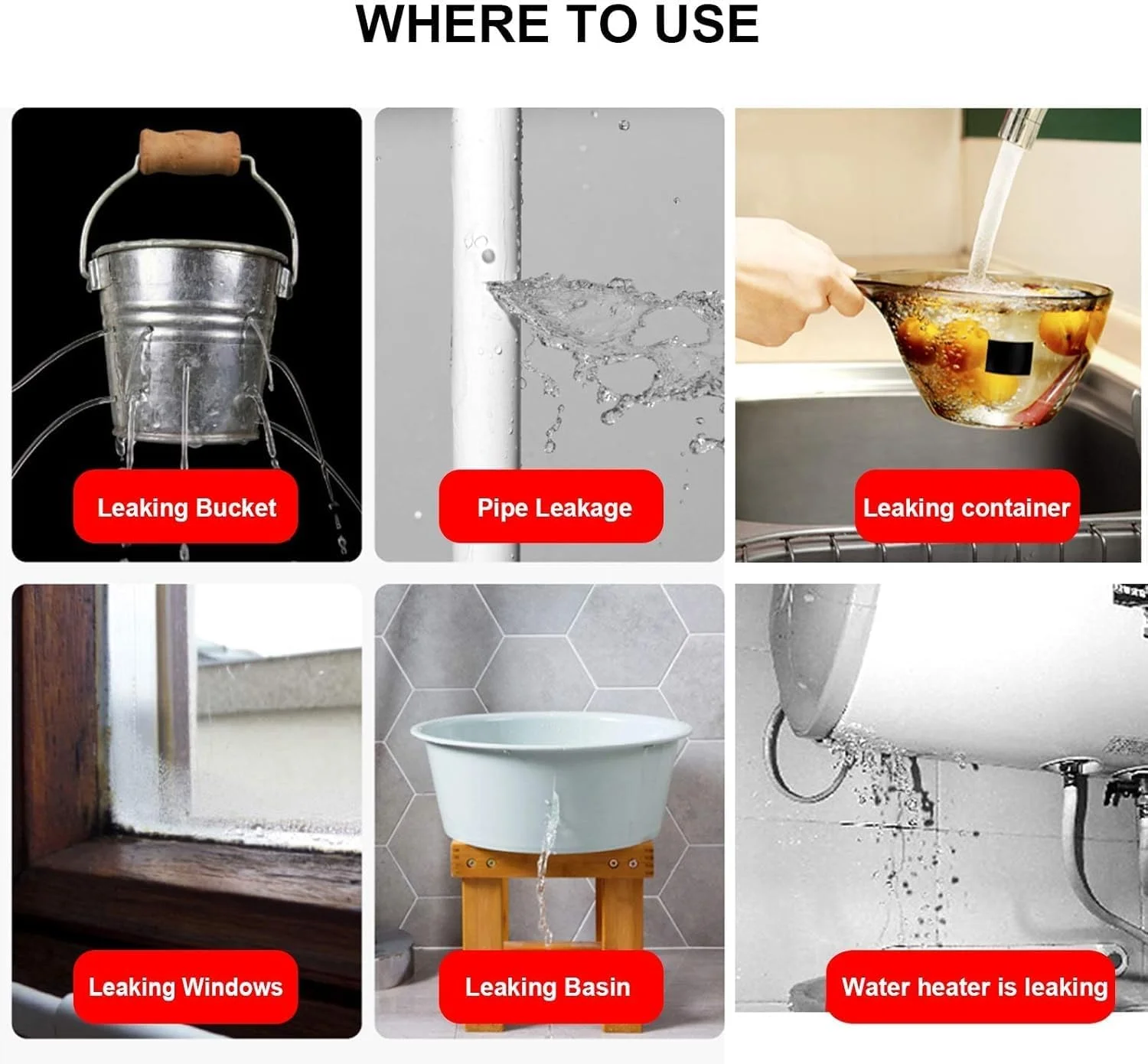 نوار تعمیر ضد آب 2 اینچی POAKER - چسبندگی قوی، نوار آب بندی کشسان مناسب تمام شرایط آب و هوایی برای عایق، سقف، لوله ها، سوراخ ها، ترک ها و استخرها، مخازن، بشکه ها و ظروف نشتی (مشکی، 2 عدد)