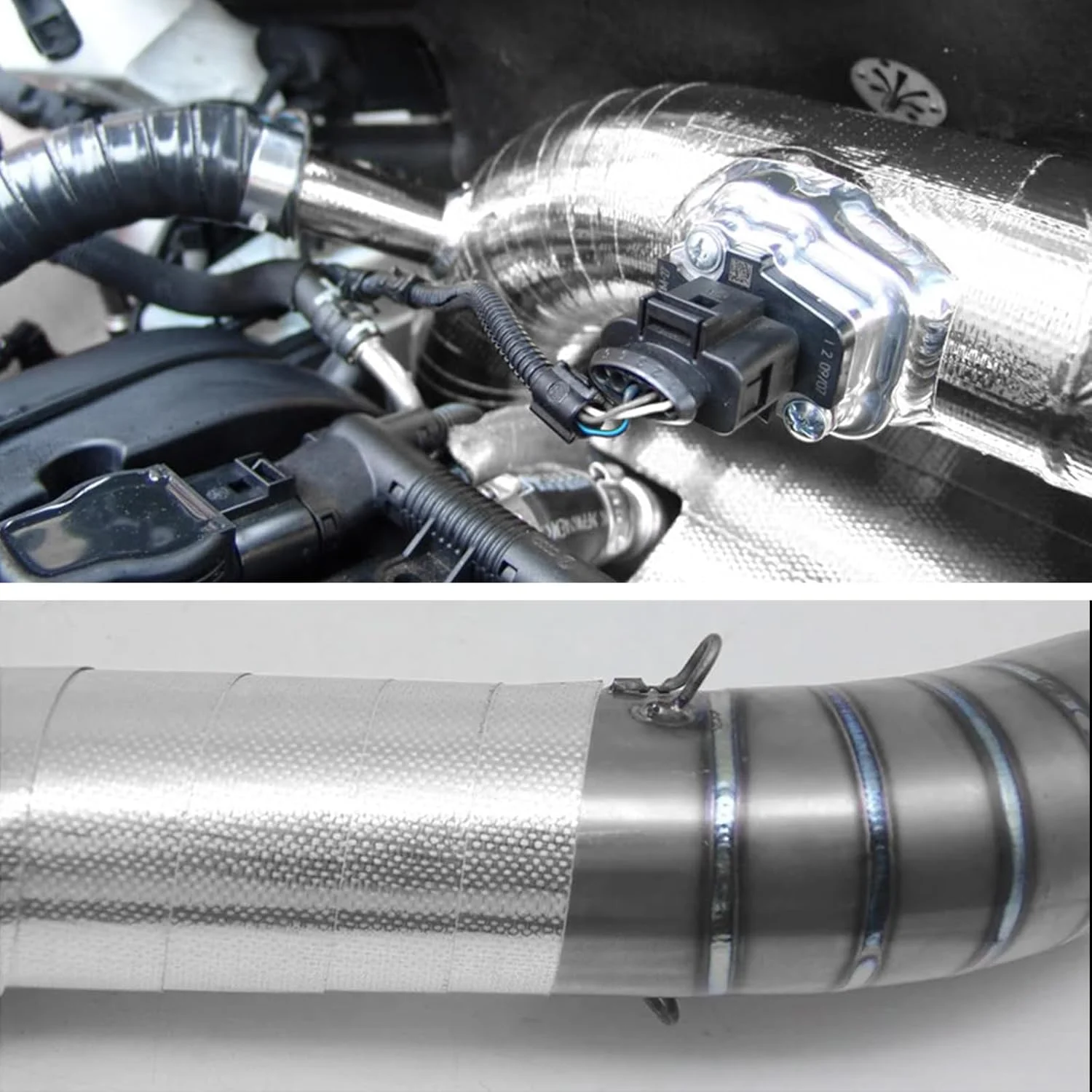 نوار بازتابنده محافظ حرارت، رول عایق حرارتی، رول عایق دمای بالای فویل آلومینیومی، ورق پشتی خود چسب سازگار با لوله ورودی هوای خودرو، محفظه موتور، 2 اینچ × 32.8 فوت