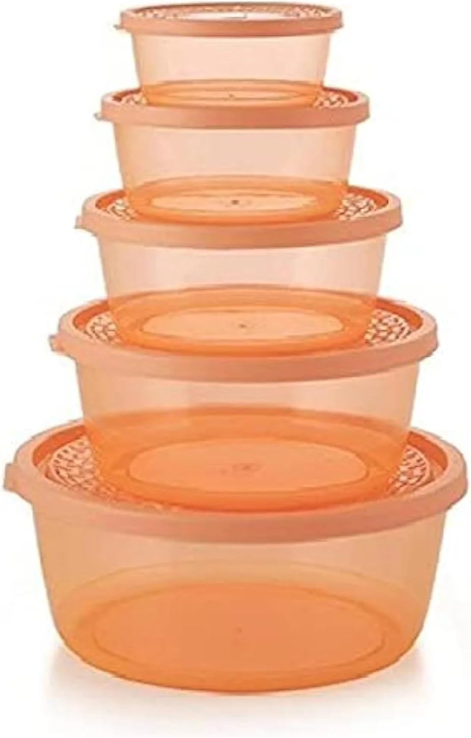 ظروف غذای یاقوت کبود ناکودا، مناسب مایکروویو، ظروف نگهداری مواد غذایی خشک برای سازماندهی و نگهداری مواد غذایی در آشپزخانه، ست ظروف گرد 5 عددی طقم حاويات ناكودا