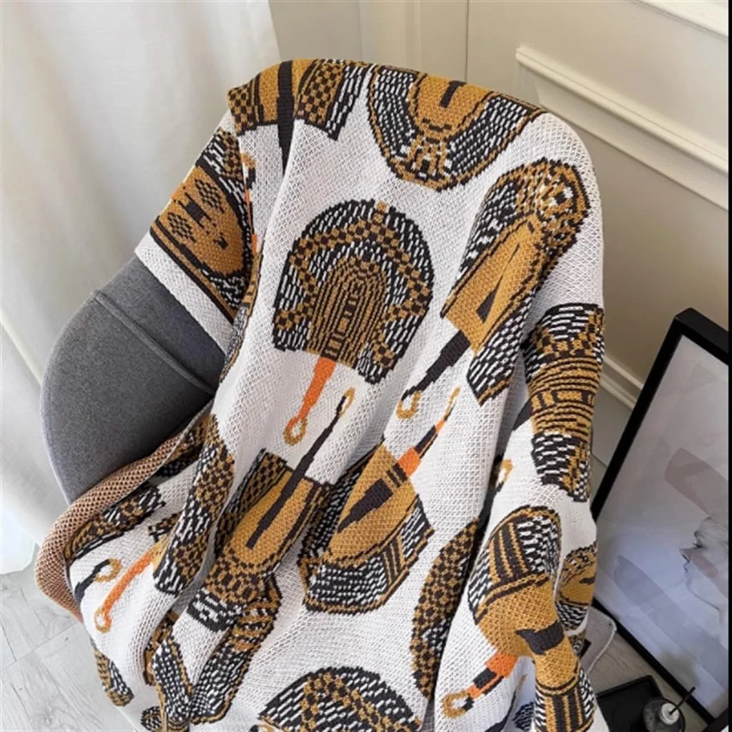 پتو گارکان طرح استتار پیکسلی به سبک وینتیج، مناسب کمپینگ در فضای باز، پتو مبل بافتنی برای دفتر کار