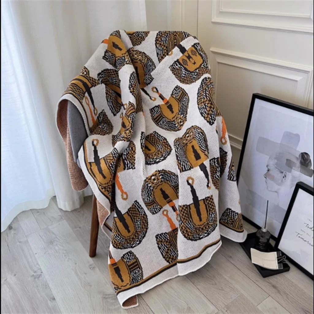 پتو گارکان طرح استتار پیکسلی به سبک وینتیج، مناسب کمپینگ در فضای باز، پتو مبل بافتنی برای دفتر کار