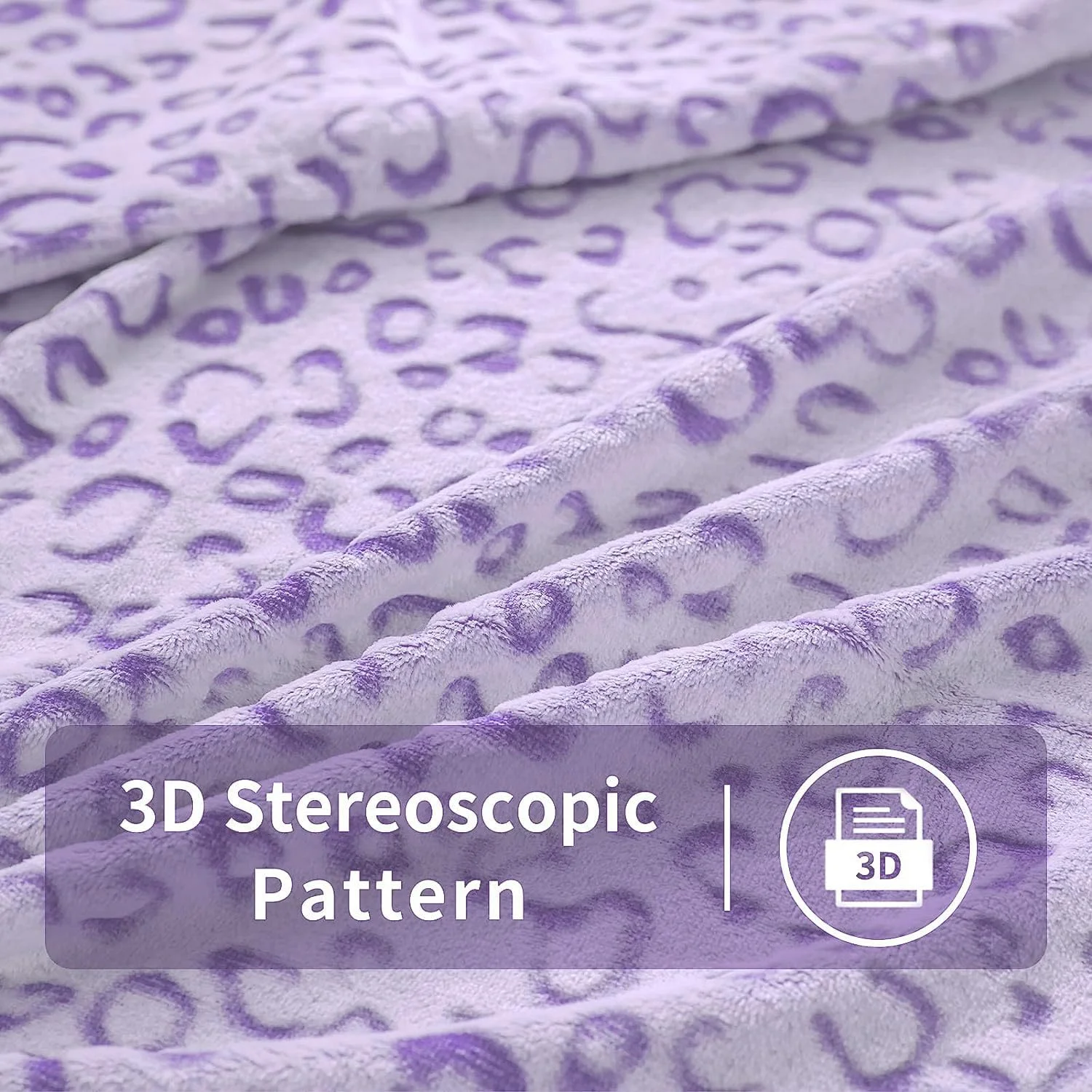 پتو طرح پلنگی بنفش فایبر هاوس، دکور پلنگی، 127 در 152 سانتی متر