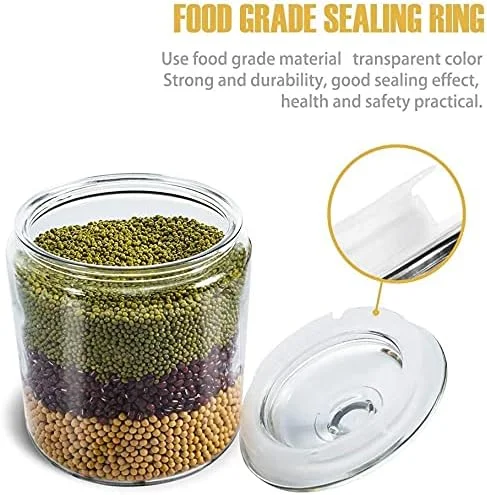 ظروف نگهداری مواد غذایی چند منظوره XOXO با ظرفیت 1 لیتر، ظروف شیشه ای بزرگ و درب دار، ظروف نگهداری آشپزخانه برای کنسرو کردن، نگهداری ترشی، شکر، غلات و آبنبات