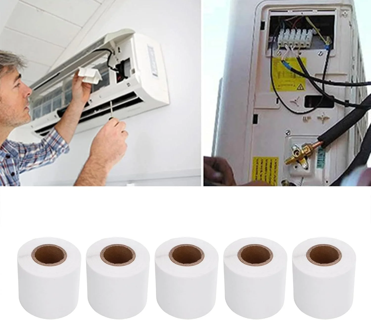 نوار عایق لوله فاباتر 5 عددی، نوار لوله تهویه مطبوع، نوار عایق پی وی سی برای لوله مسی HVAC سیم برق، برای بسته‌بندی ابزار