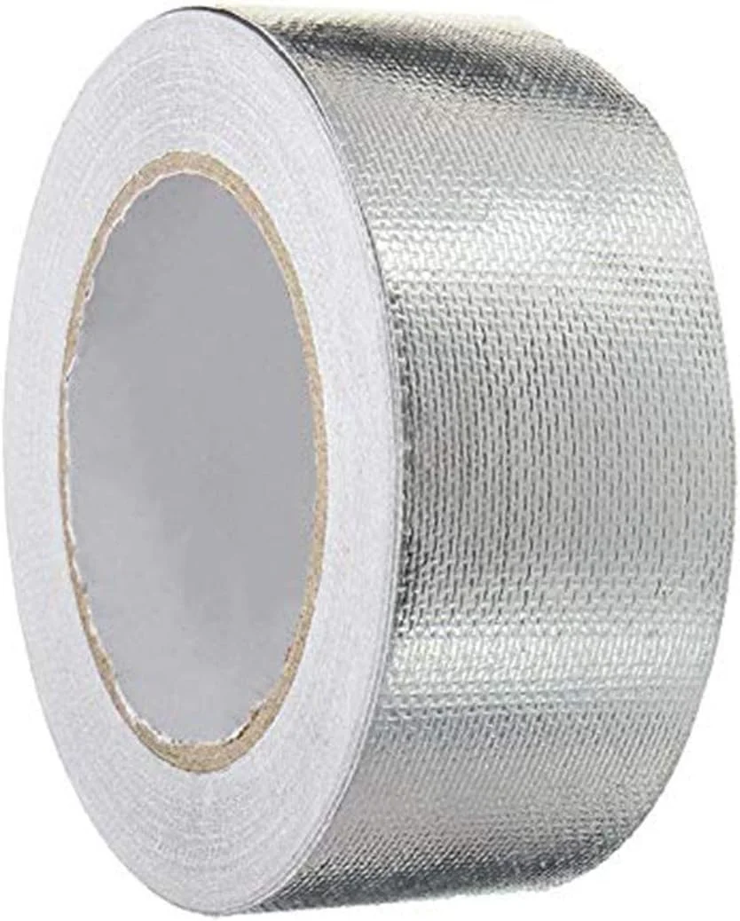 نوار فویل آلومینیومی پارچه الیاف شیشه HAOT، نوار خود چسب ضد آتش، مقاوم در برابر حرارت بالا، ضد نشت، کاغذ فویل قلع، نوار چسب کانال، عایق لوله، مقاوم در برابر پارگی، تعمیر فلز، رول 2 اینچ × 82 فوت - نقره ای