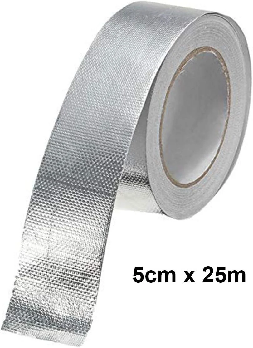 نوار فویل آلومینیومی پارچه الیاف شیشه HAOT، نوار خود چسب ضد آتش، مقاوم در برابر حرارت بالا، ضد نشت، کاغذ فویل قلع، نوار چسب کانال، عایق لوله، مقاوم در برابر پارگی، تعمیر فلز، رول 2 اینچ × 82 فوت - نقره ای نوار فویل آلومینیومی پارچه الیاف شیشه HAOT، نوار خود چسب ضد آتش، مقاوم در برابر حرارت بالا، ضد نشت، کاغذ فویل قلع، نوار چسب کانال، عایق لوله، مقاوم در برابر پارگی، تعمیر فلز، رول 2 اینچ × 82 فوت - نقره ای