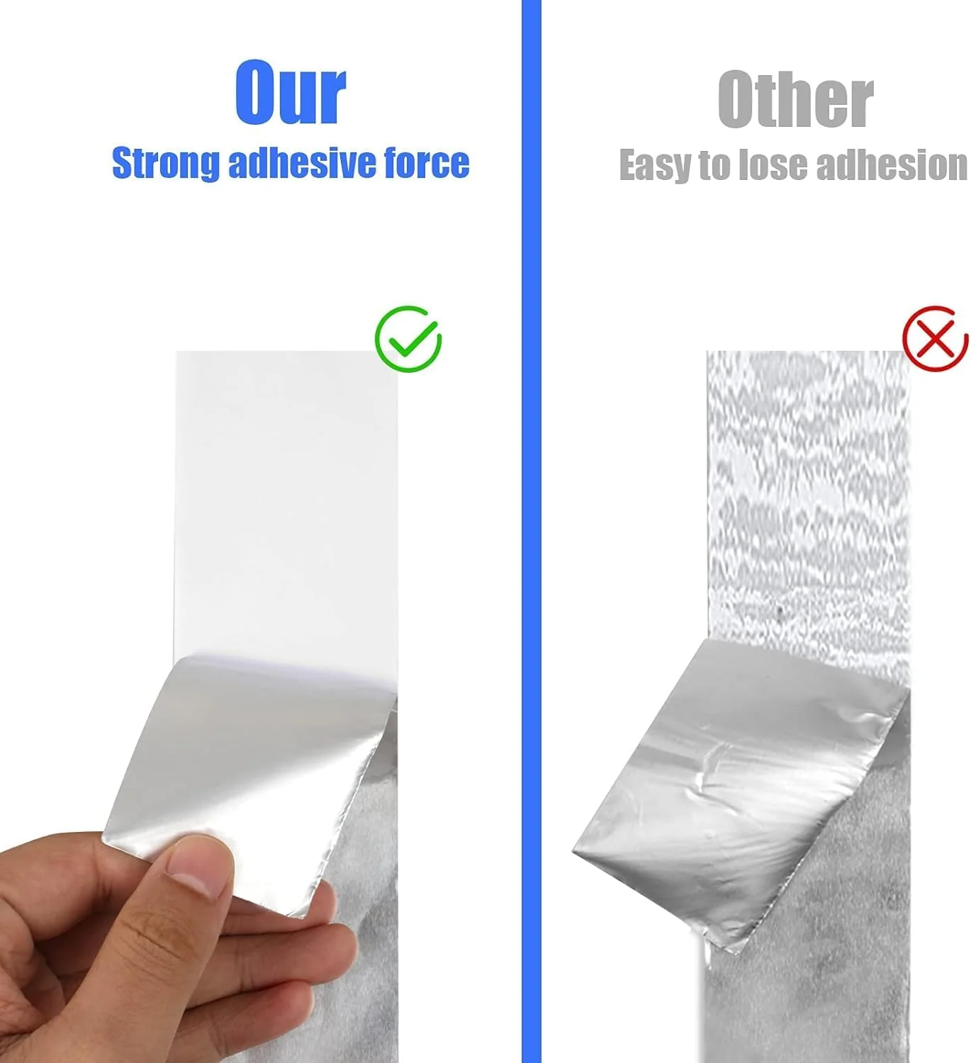 نوار فویل آلومینیومی HULPPRE - 2 اینچ در 65 فوت، نوار فلزی سنگین، نوار عایق ضد آب، برای پارگی لوله/آب بندی پنجره/سایبان RV/نشتی سقف/آب بندی قایق/تعمیرات AC نوار فویل آلومینیومی HULPPRE - 2 اینچ در 65 فوت، نوار فلزی سنگین، نوار عایق ضد آب، برای پارگی لوله/آب بندی پنجره/سایبان RV/نشتی سقف/آب بندی قایق/تعمیرات AC