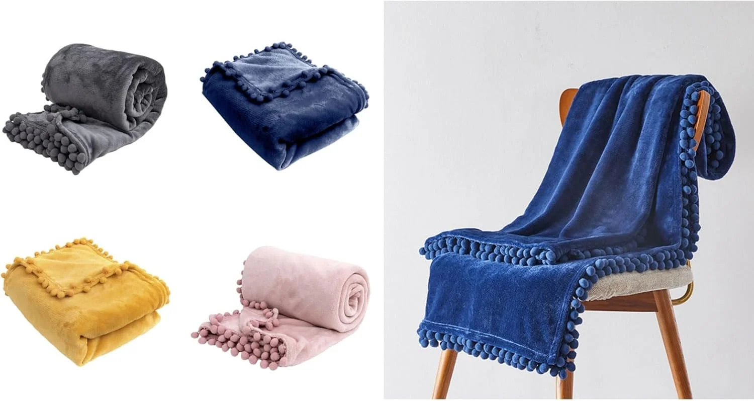 پتو پشمی با ریشه های منگوله دار، رنگ ثابت، پتوهای فلانل نرم و گرم برای تزئین مبل، تخت، کاناپه و صندلی پتو پشمی با ریشه های منگوله دار، رنگ ثابت، پتوهای فلانل نرم و گرم برای تزئین مبل، تخت، کاناپه و صندلی