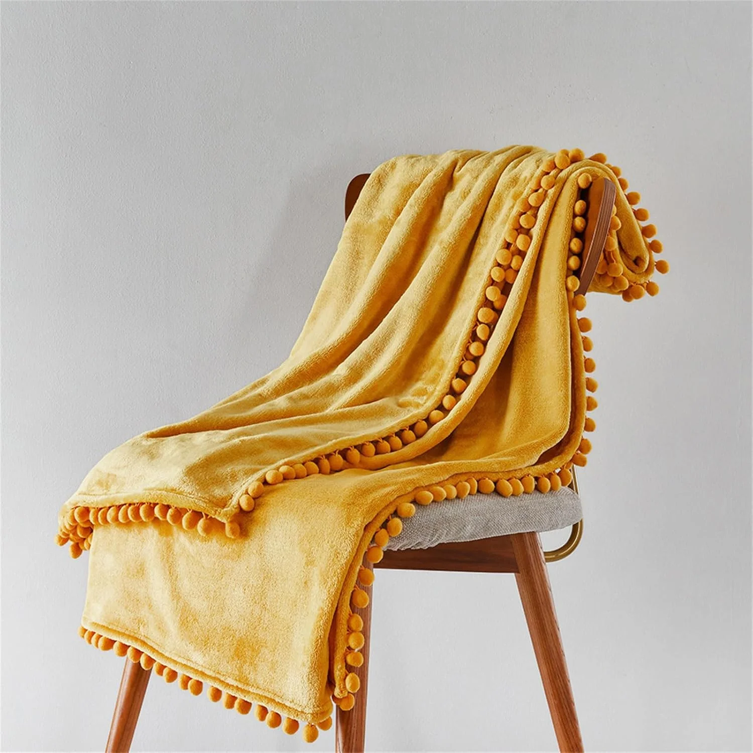 پتو پشمی با ریشه های منگوله دار، رنگ ثابت، پتوهای فلانل نرم و گرم برای تزئین مبل، تخت، کاناپه و صندلی پتو پشمی با ریشه های منگوله دار، رنگ ثابت، پتوهای فلانل نرم و گرم برای تزئین مبل، تخت، کاناپه و صندلی