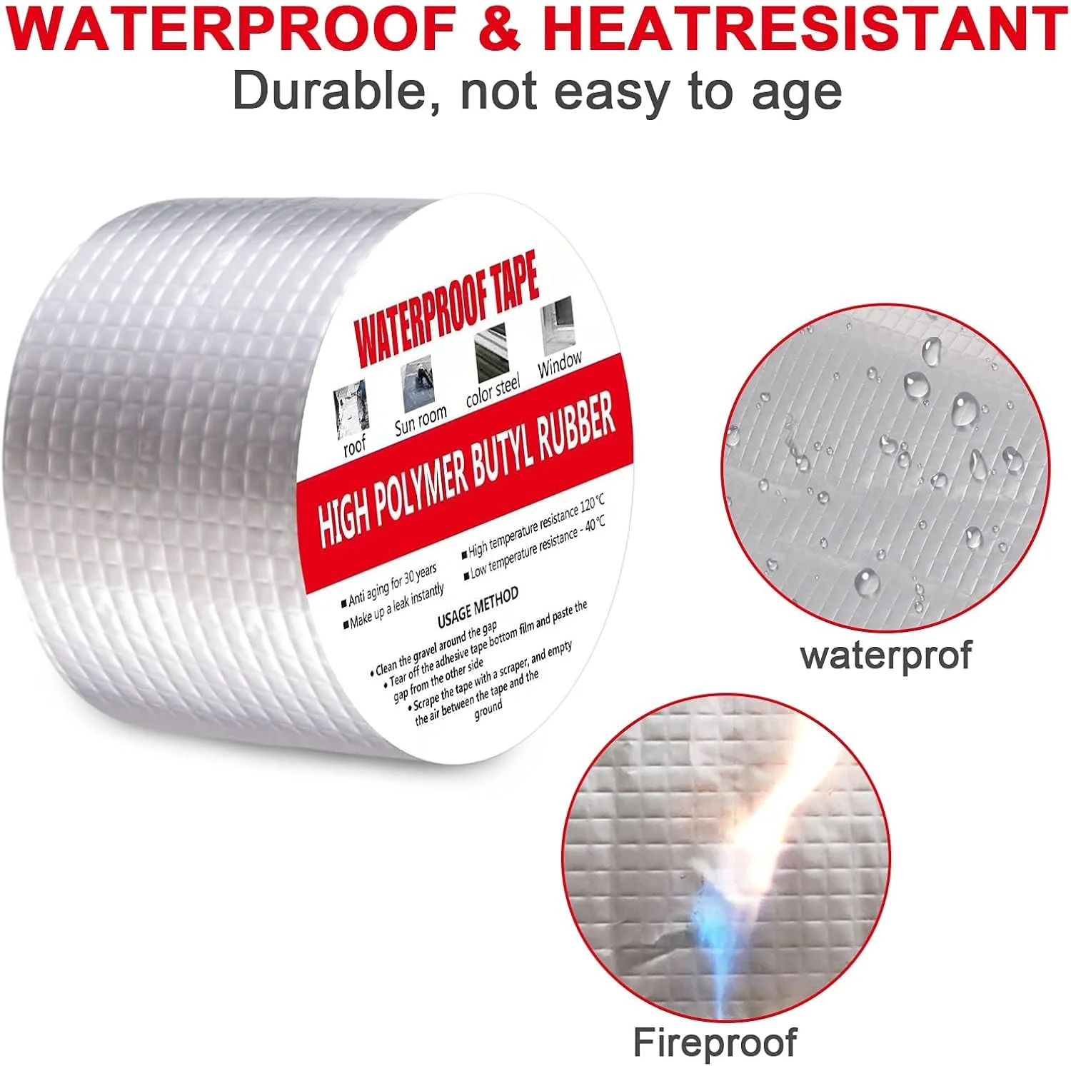 نوار چسب ضد آب Goodern، نوار بوتیل فویل آلومینیومی، نوار آب بندی خود چسب ضخیم شده برای تعمیر RV، آب بندی پنجره، آب بندی قایق و لوله، ترمیم نشتی سقف، نشتی اتصالات، نقره ای - 500×5 سانتی متر نوار چسب ضد آب Goodern، نوار بوتیل فویل آلومینیومی، نوار آب بندی خود چسب ضخیم شده برای تعمیر RV، آب بندی پنجره، آب بندی قایق و لوله، ترمیم نشتی سقف، نشتی اتصالات، نقره ای - 500×5 سانتی متر