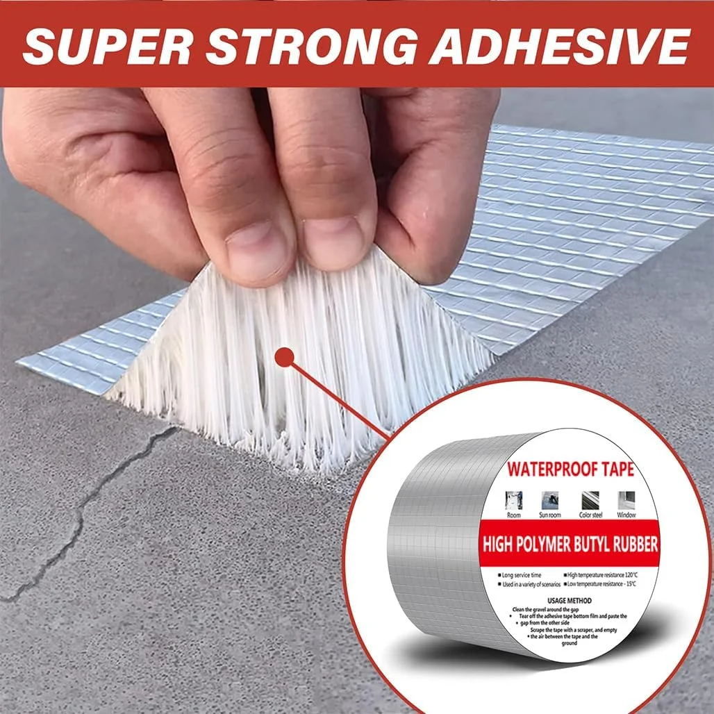 نوار چسب ضد آب Goodern، نوار بوتیل فویل آلومینیومی، نوار آب بندی خود چسب ضخیم شده برای تعمیر RV، آب بندی پنجره، آب بندی قایق و لوله، ترمیم نشتی سقف، نشتی اتصالات، نقره ای - 500×5 سانتی متر نوار چسب ضد آب Goodern، نوار بوتیل فویل آلومینیومی، نوار آب بندی خود چسب ضخیم شده برای تعمیر RV، آب بندی پنجره، آب بندی قایق و لوله، ترمیم نشتی سقف، نشتی اتصالات، نقره ای - 500×5 سانتی متر