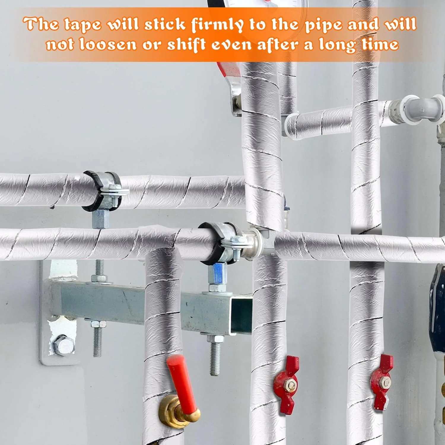 نوار عایق لوله GJL، عرض 2 اینچ در طول 32.8 فوت، فوم و فویل، خود چسب، برای محافظت از یخ زدگی در زمستان، عایق لوله برای لوله های آب سرد و گرم در فضای باز برای کاهش اتلاف گرما (1 عدد) نوار عایق لوله GJL، عرض 2 اینچ در طول 32.8 فوت، فوم و فویل، خود چسب، برای محافظت از یخ زدگی در زمستان، عایق لوله برای لوله های آب سرد و گرم در فضای باز برای کاهش اتلاف گرما (1 عدد)