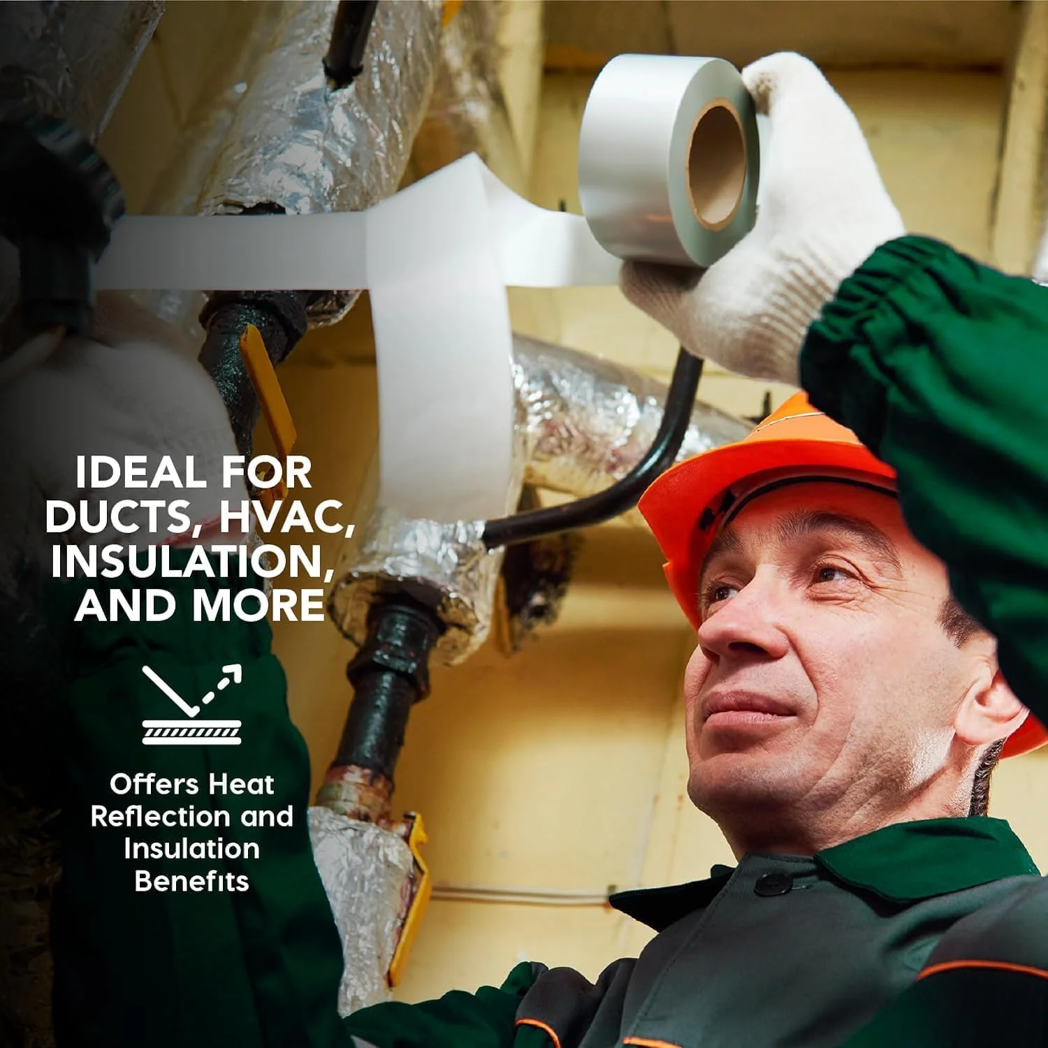 نوار فویل آلومینیومی HULPPRE - 2 اینچ در 65 فوت، نوار فلزی سنگین، نوار عایق ضد آب، برای پارگی لوله/آب بندی پنجره/سایبان RV/نشتی سقف/آب بندی قایق/تعمیرات AC نوار فویل آلومینیومی HULPPRE - 2 اینچ در 65 فوت، نوار فلزی سنگین، نوار عایق ضد آب، برای پارگی لوله/آب بندی پنجره/سایبان RV/نشتی سقف/آب بندی قایق/تعمیرات AC