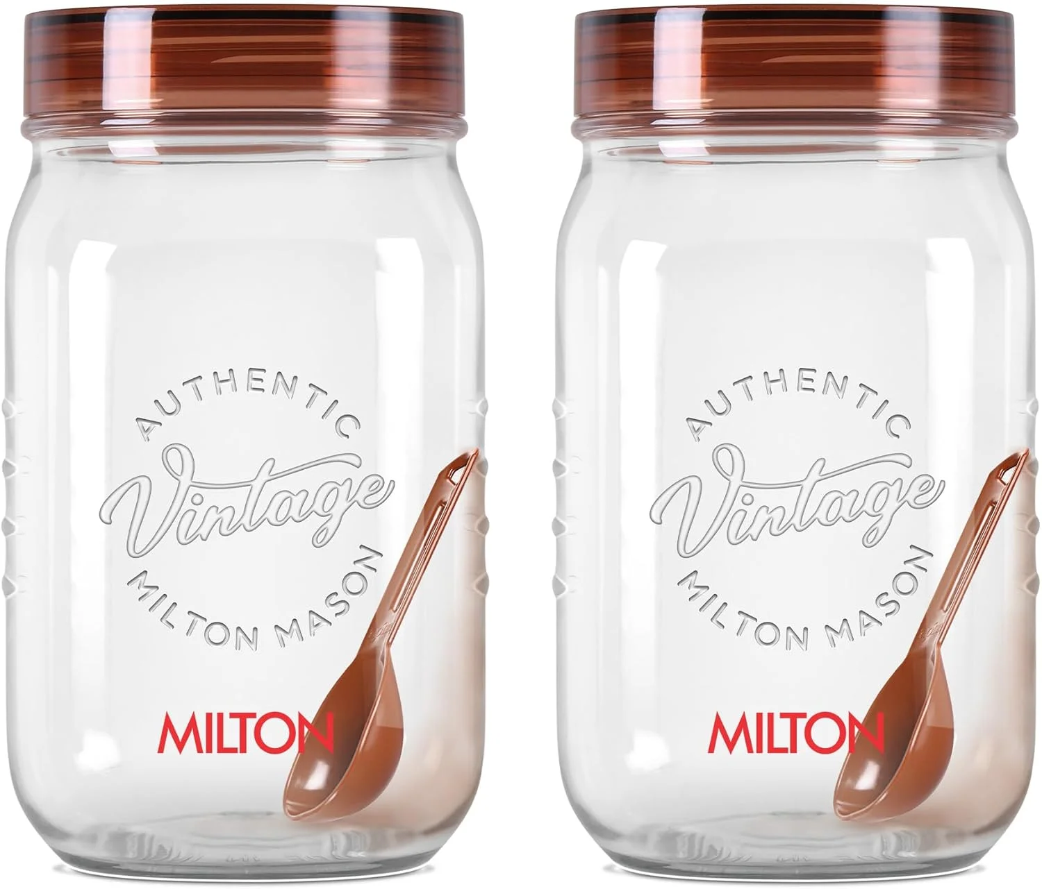 ست دو عددی جا پت طرح وینتیج میلتون، 1 لیتری، شفاف | مناسب مواد غذایی | دارای درب محکم | فاقد BPA | ظرف نگهداری مواد غذایی