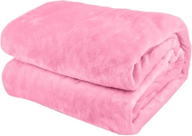 پتو پشمی فلانل سایز کینگ مناسب تمام فصول، پتوی نرم و گرم برای تخت و مبل، پتوی پشمی فلانل راحت و نرم، لحاف تهویه مطبوع (صورتی)