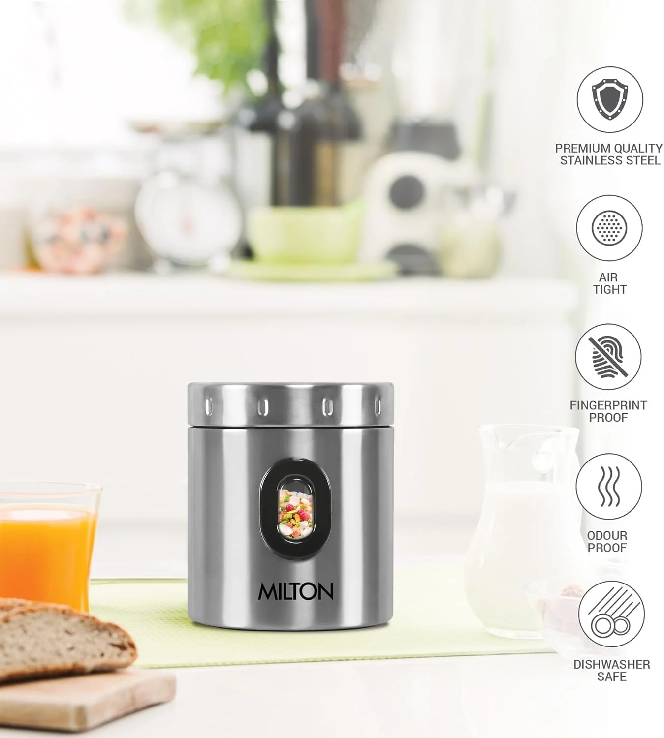 ظرف نگهداری استیل میلتون مدل Crispy 200، ظرفیت 200 میلی لیتر، نقره ای | سبک وزن | ضد بو | قابل شستشو در ماشین ظرفشویی | دارای درب محکم | تک جداره | تمیز کردن آسان | ظرف آشپزخانه ظرف نگهداری استیل میلتون مدل Crispy 200، ظرفیت 200 میلی لیتر، نقره ای | سبک وزن | ضد بو | قابل شستشو در ماشین ظرفشویی | دارای درب محکم | تک جداره | تمیز کردن آسان | ظرف آشپزخانه