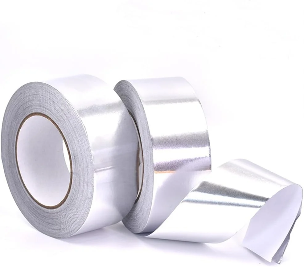 نوار فویل آلومینیومی EOMECUIGAO، 5 سانتی متر، 2 عدد، نوار چسب نقره ای، نوار فلزی آلومینیومی برای کانال کشی، آب بندی، درزگیری، تهویه مطبوع، دریچه های خشک کن