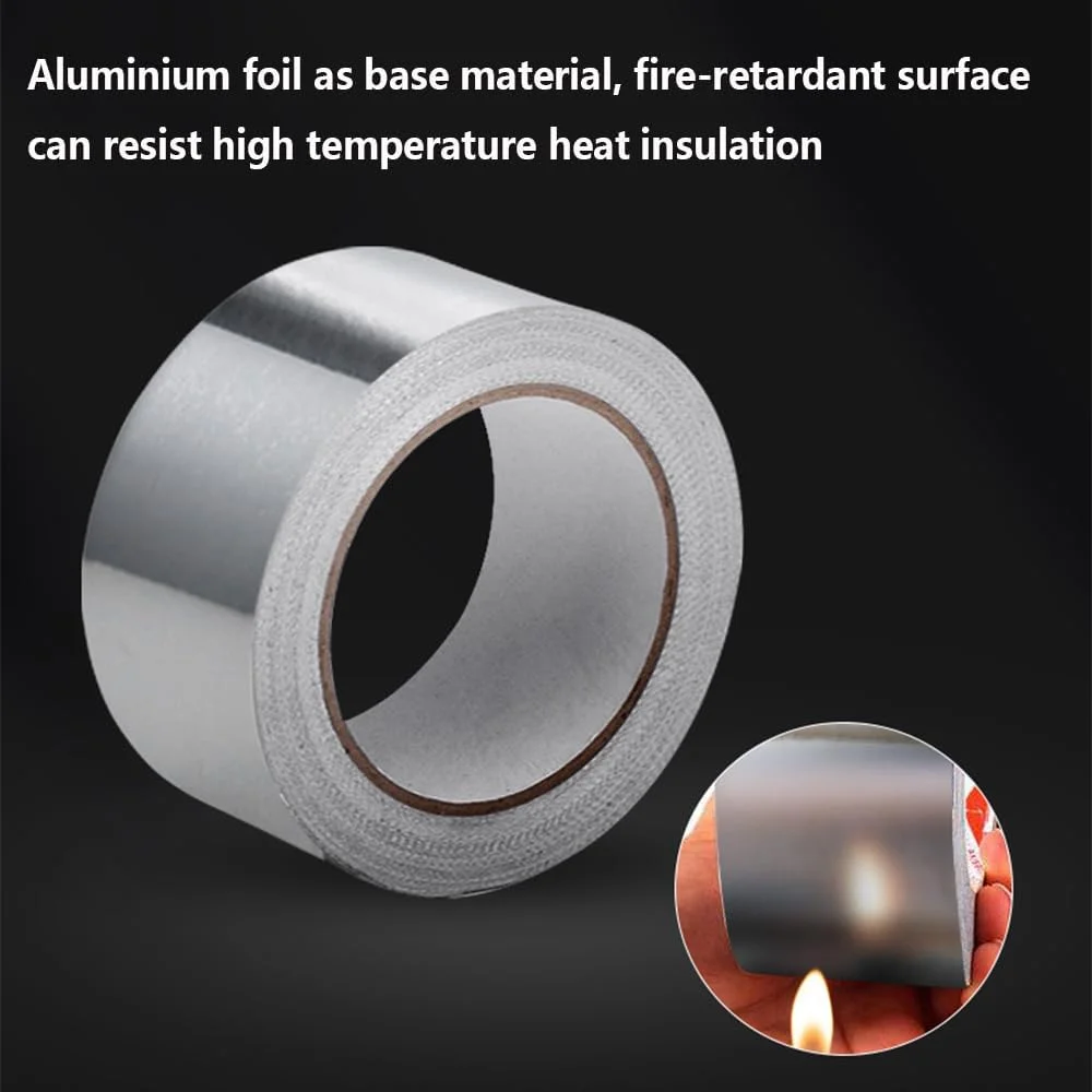 نوار فویل آلومینیومی EOMECUIGAO، 5 سانتی متر، 2 عدد، نوار چسب نقره ای، نوار فلزی آلومینیومی برای کانال کشی، آب بندی، درزگیری، تهویه مطبوع، دریچه های خشک کن