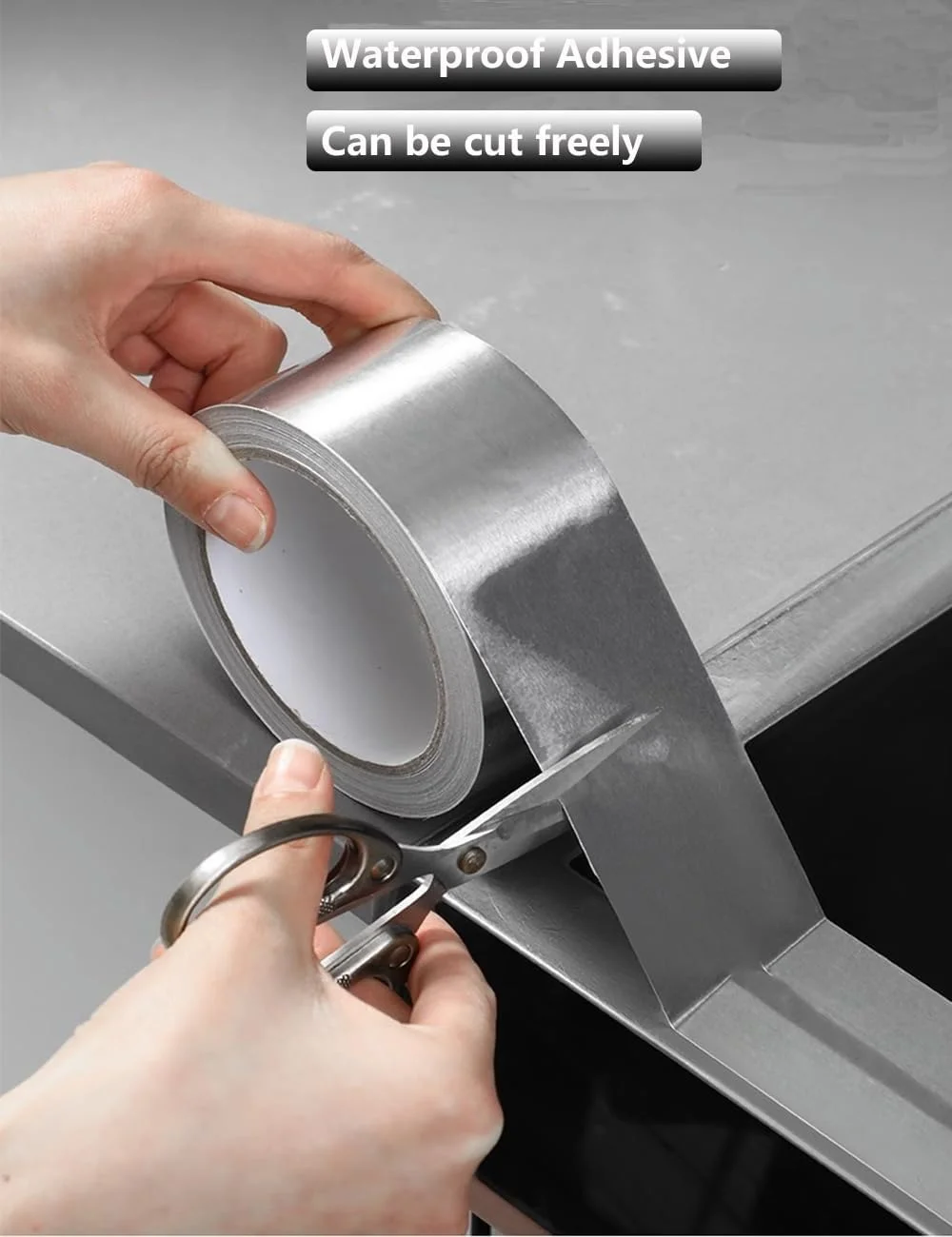 نوار فویل آلومینیومی EOMECUIGAO، 5 سانتی متر، 2 عدد، نوار چسب نقره ای، نوار فلزی آلومینیومی برای کانال کشی، آب بندی، درزگیری، تهویه مطبوع، دریچه های خشک کن
