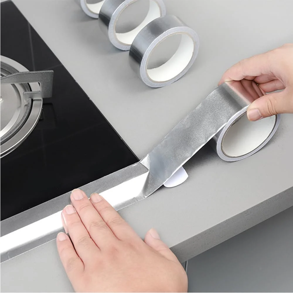 نوار فویل آلومینیومی EOMECUIGAO، 5 سانتی متر، 2 عدد، نوار چسب نقره ای، نوار فلزی آلومینیومی برای کانال کشی، آب بندی، درزگیری، تهویه مطبوع، دریچه های خشک کن