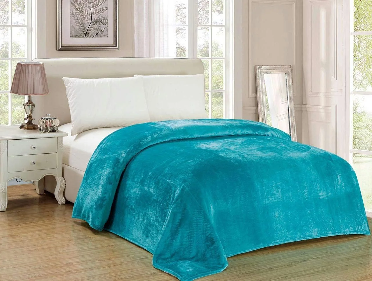 پتوی پشمی نرم (آبی، سایز کینگ 210x200 سانتی متر، SMT-02)